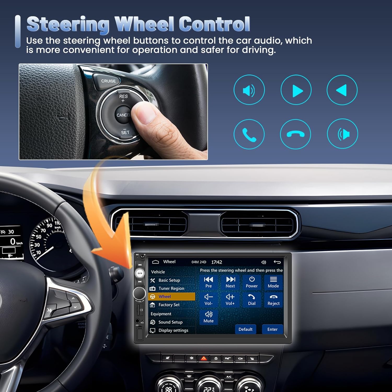 Inefala Autoradio 7 Pollici con Carplay e Android Auto - immagine 6