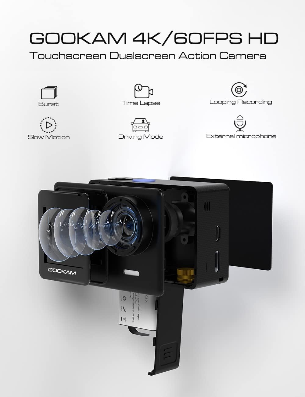 Action Cam WiFi 4K/60fps 24MP con Touch Screen - immagine 2