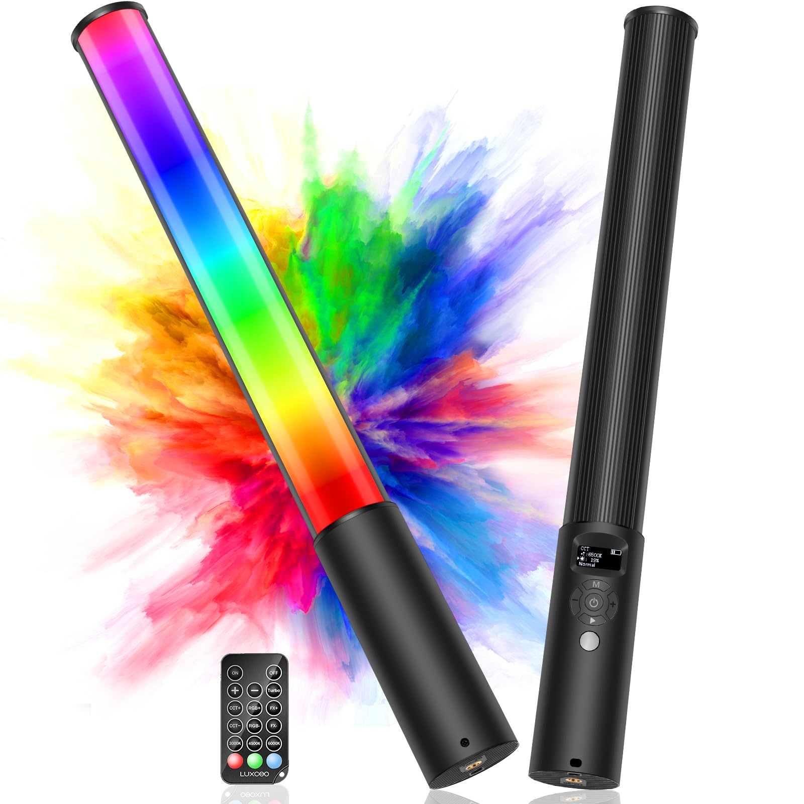 LUXCEO P400 RGB - Luce Video LED Tubo con Display LCD