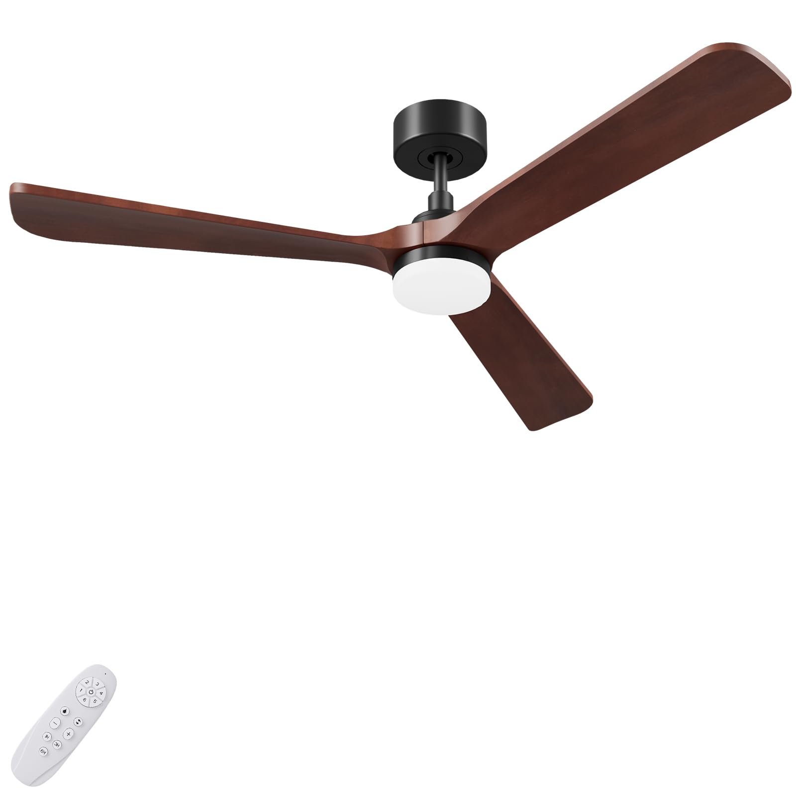 Autoday Ventilatore da Soffitto in Legno con Luce 132cm