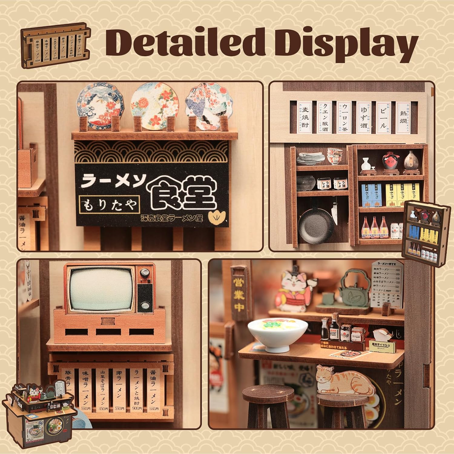 Fsolis Book Nook Kit - Casa delle Bambole Morita-Ya - immagine 4