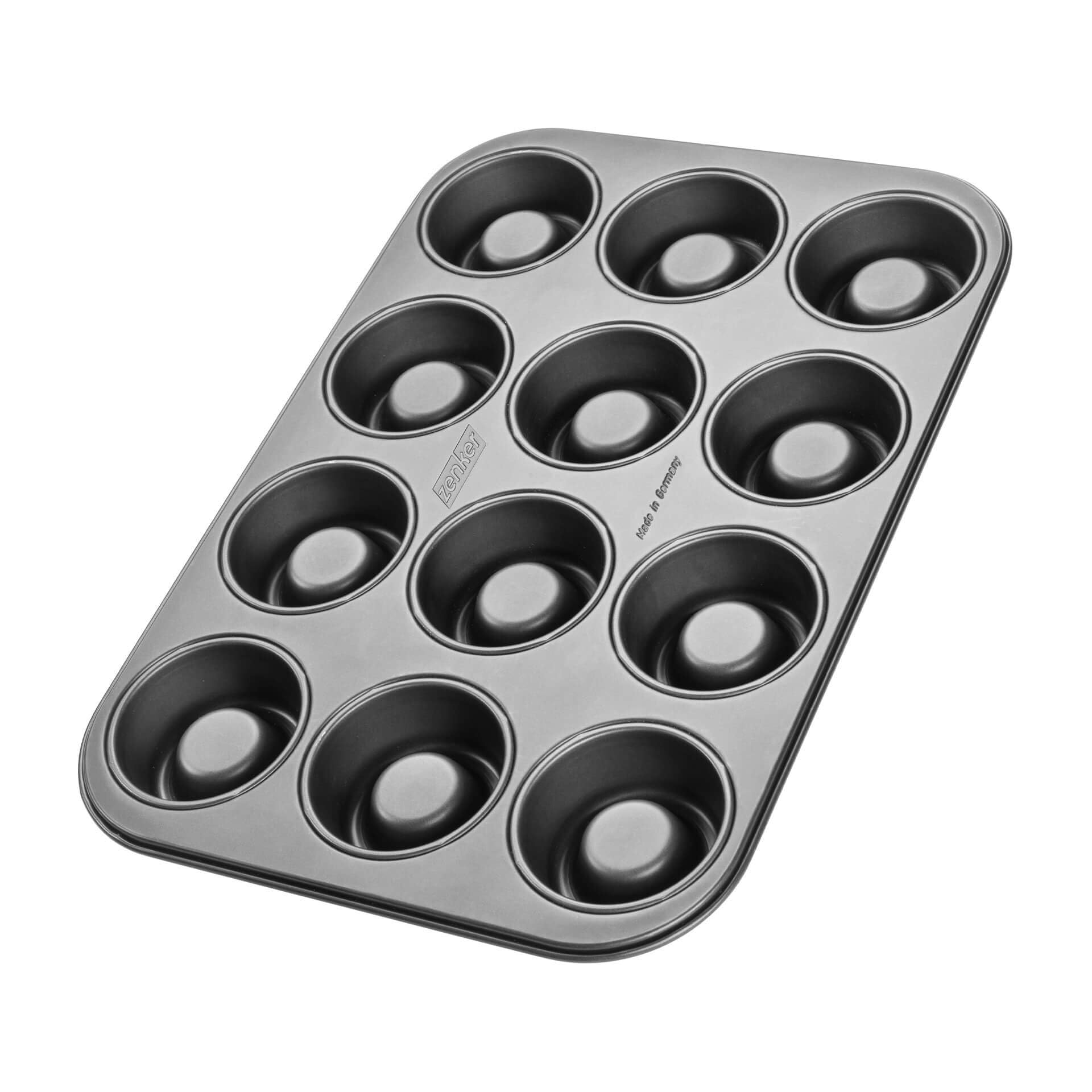 Zenker Stampo Cupcakes 12 Impronte Ø7cm, Antiaderente Nero