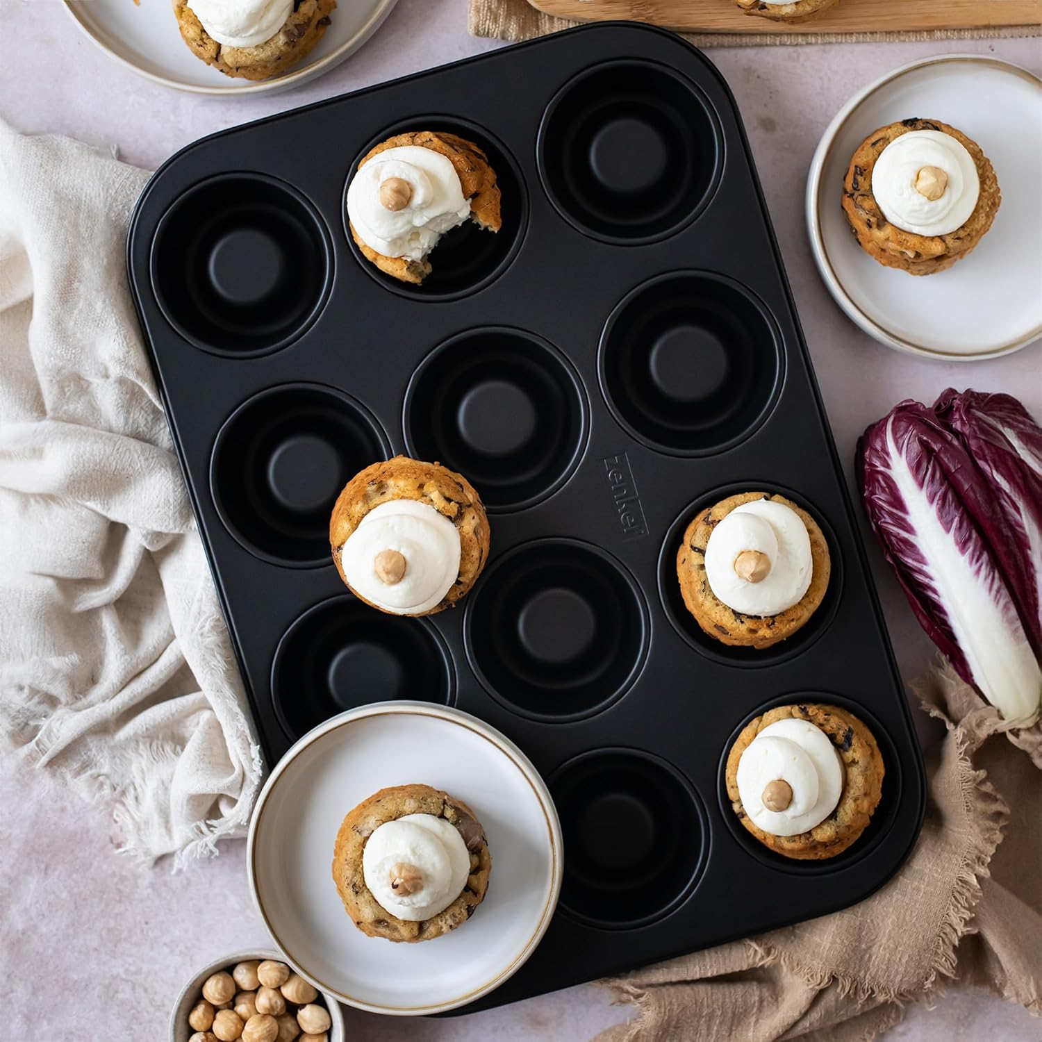 Zenker Stampo Cupcakes 12 Impronte Ø7cm, Antiaderente Nero - immagine 5