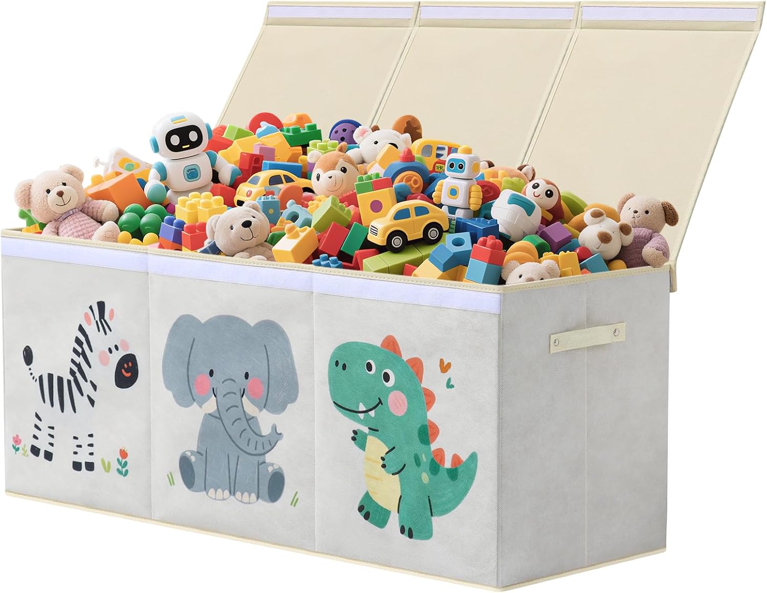 Eluchang Scatole Portaoggetti Pieghevoli 147L - Beige - immagine 1