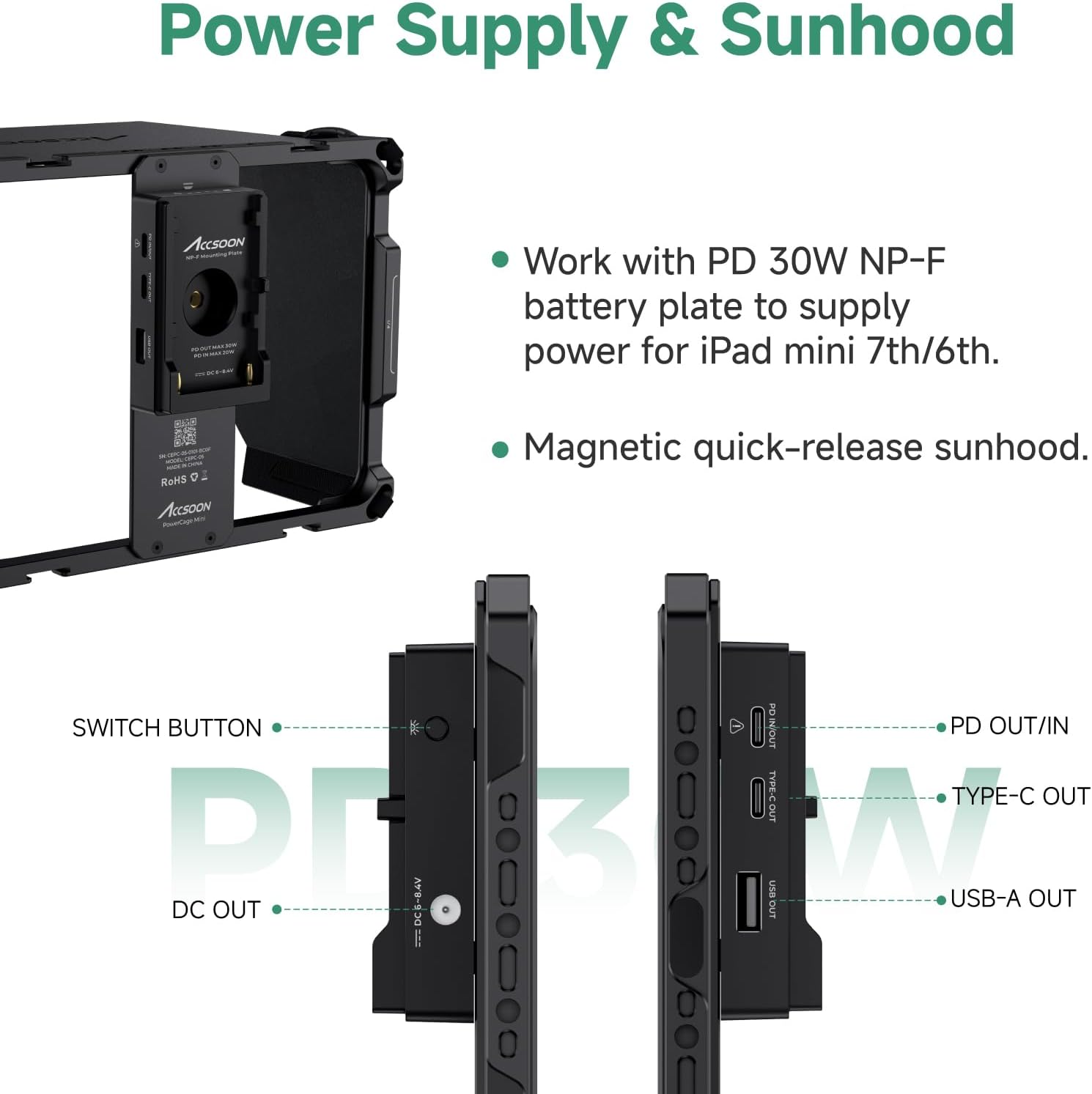 Accsoon 8.3" PowerCage Mini per iPad Mini 6 - immagine 3