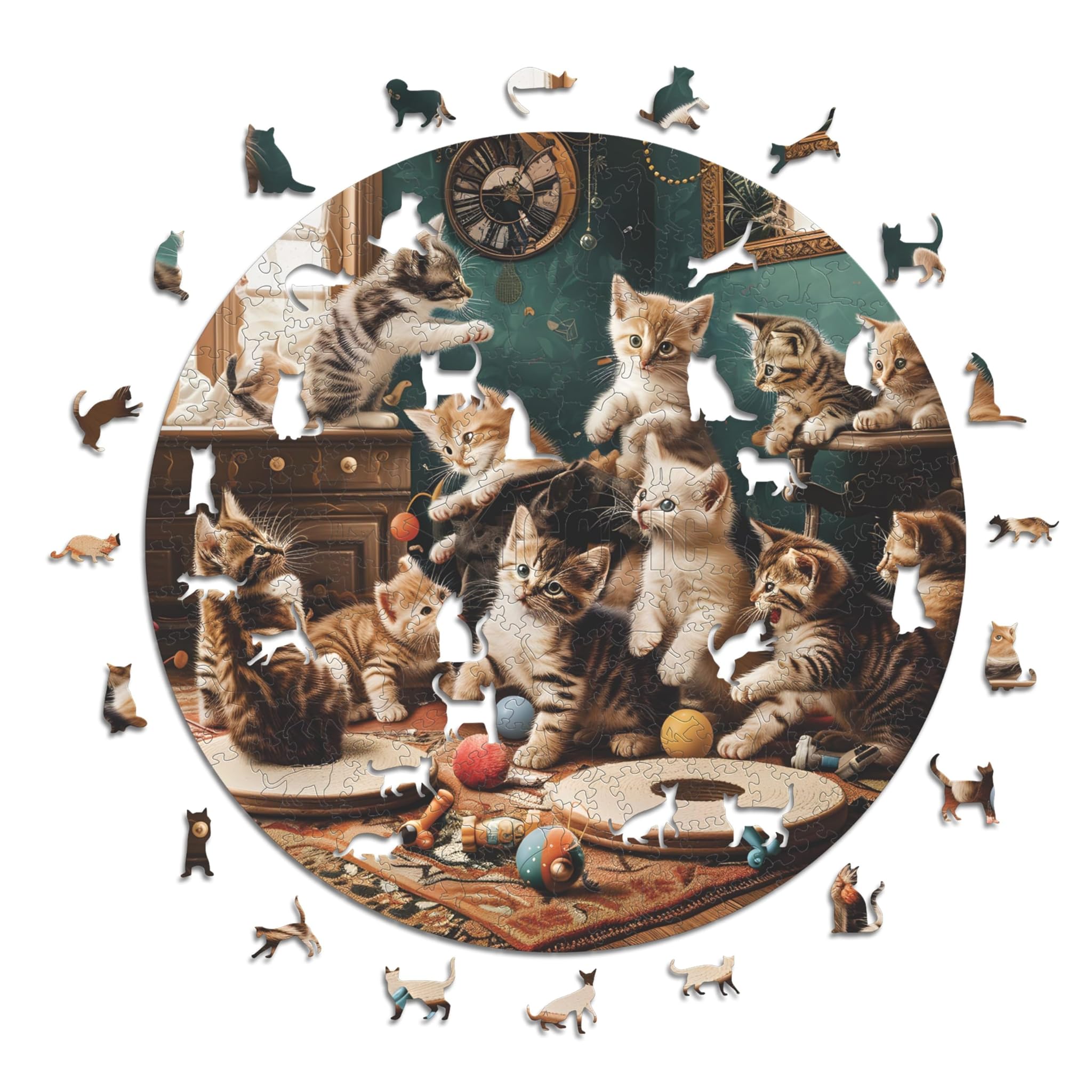 Iconic Puzzles - Gattini Giocosi, Puzzle in Legno 350 Pezzi