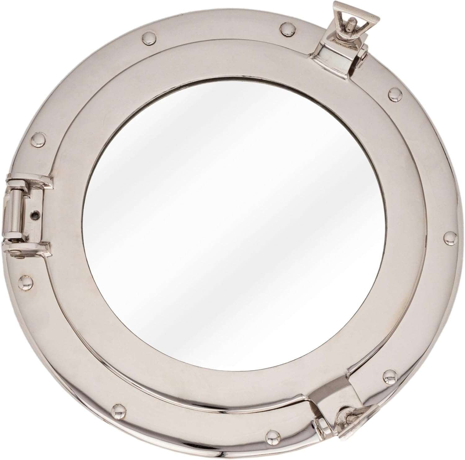 Nklaus Specchio Oblò Ottone Nichelato 28cm - immagine 1