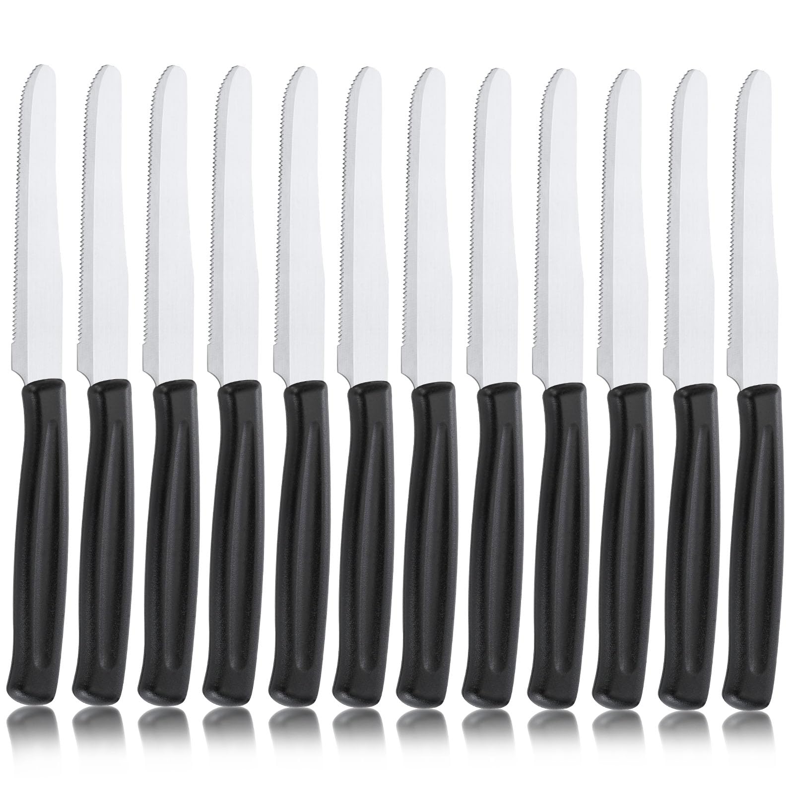 Pleafind Coltelli da Tavolo Seghettati 12 Pezzi