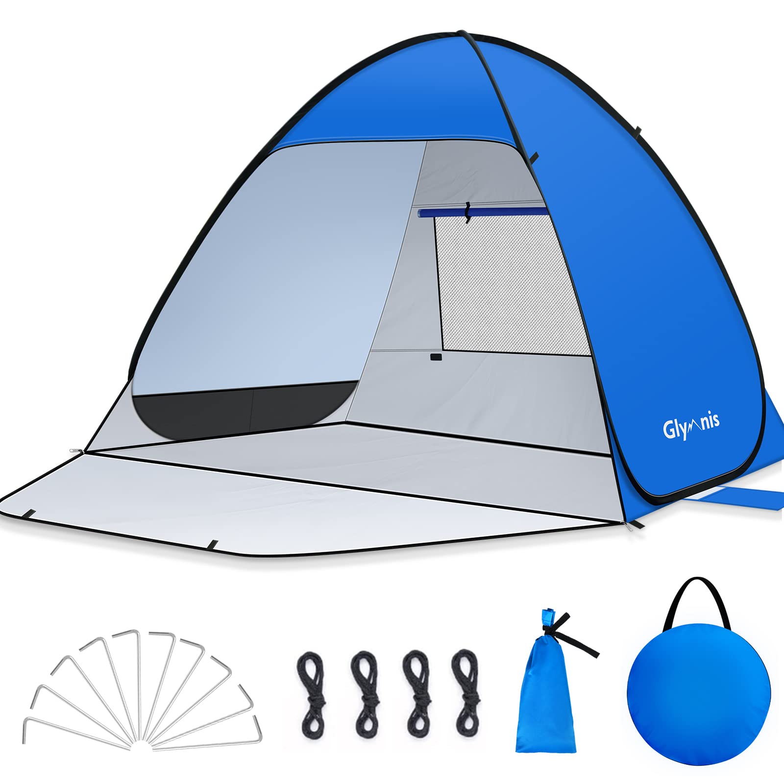 Glymnis Tenda da Spiaggia Pop-up 220x190x135cm