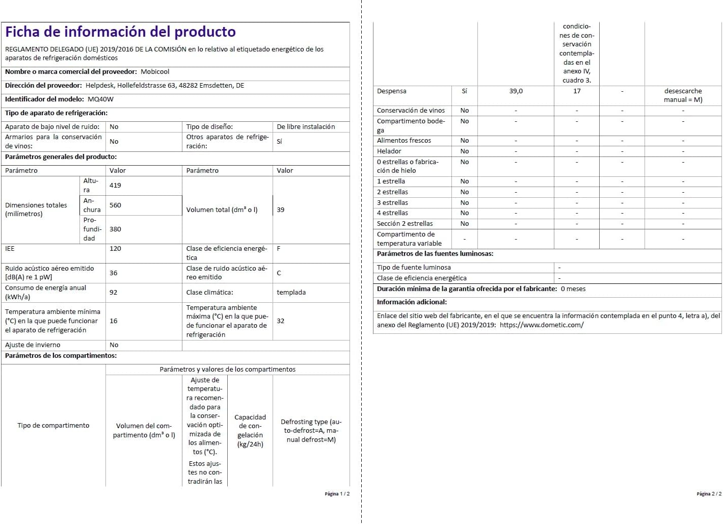 Mobicool MQ40W Frigorifero Portatile Elettrico 39L - immagine 13