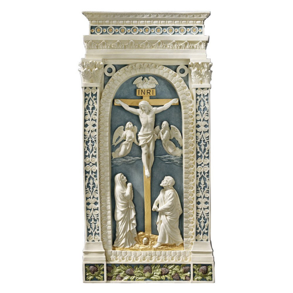 Design Toscano EU33782 Scultura Murale Crocifissione, Multicolore