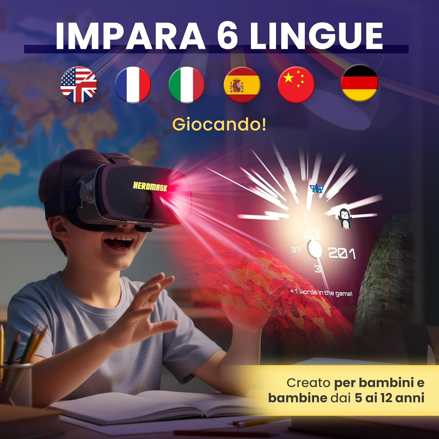 Heromask - Visore Realtà Virtuale Bambini + Giochi Educativi - immagine 5