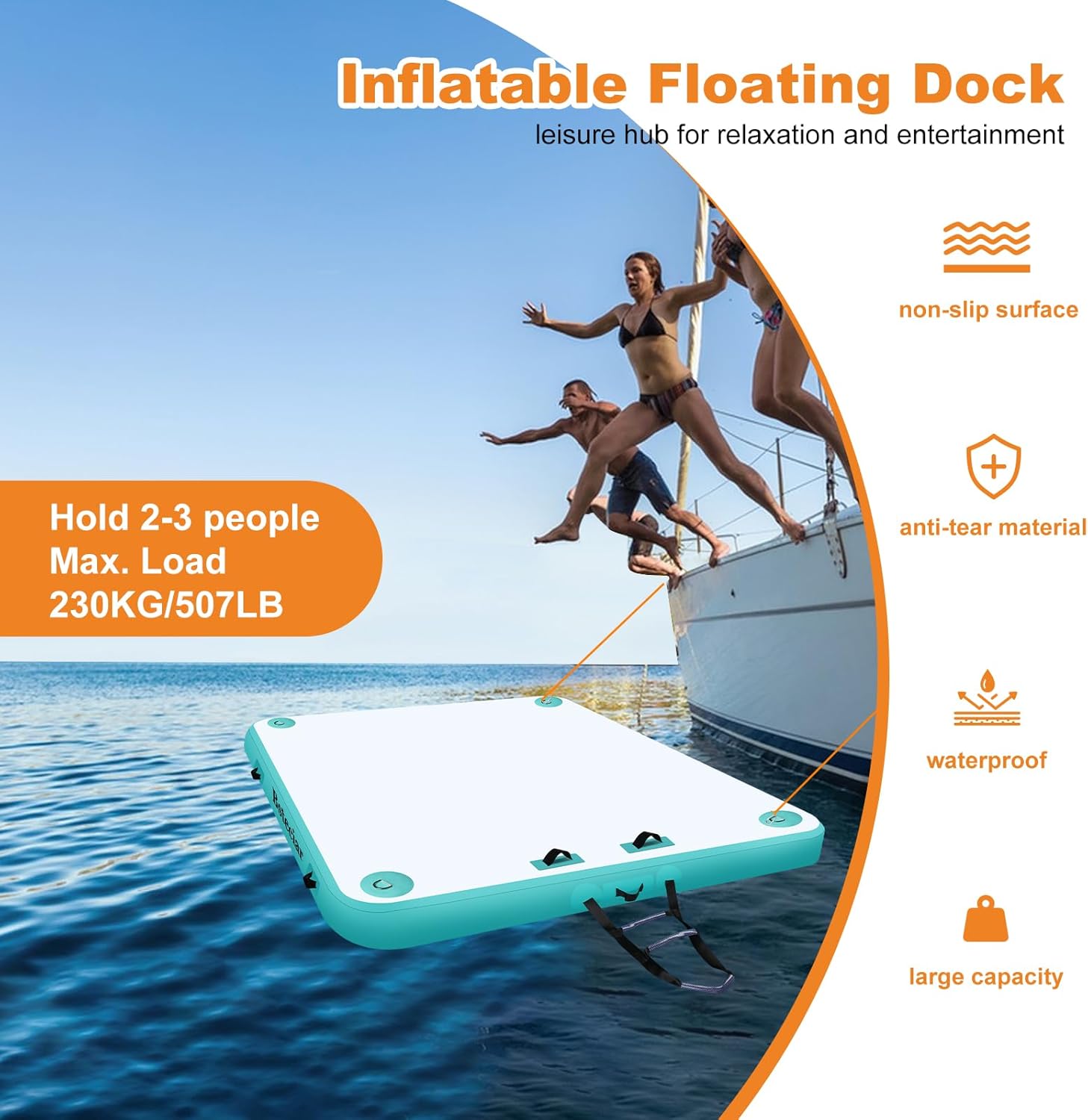 Piattaforma Galleggiante Gonfiabile con Pompa - immagine 2
