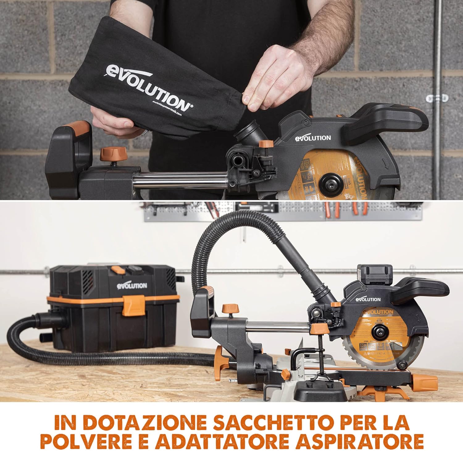 Evolution Power Tools R185SMS-Li - Troncatrice Cordless 185mm - immagine 8