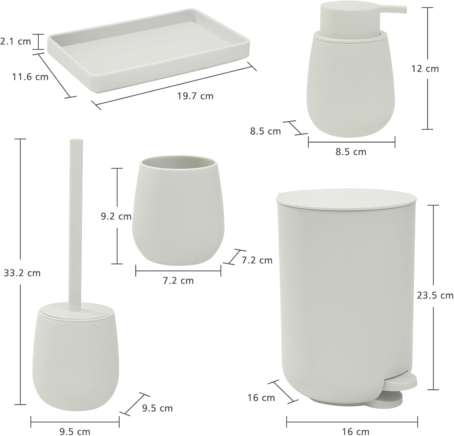 Set Bagno Accessori Completo Beige Moderno - immagine 2