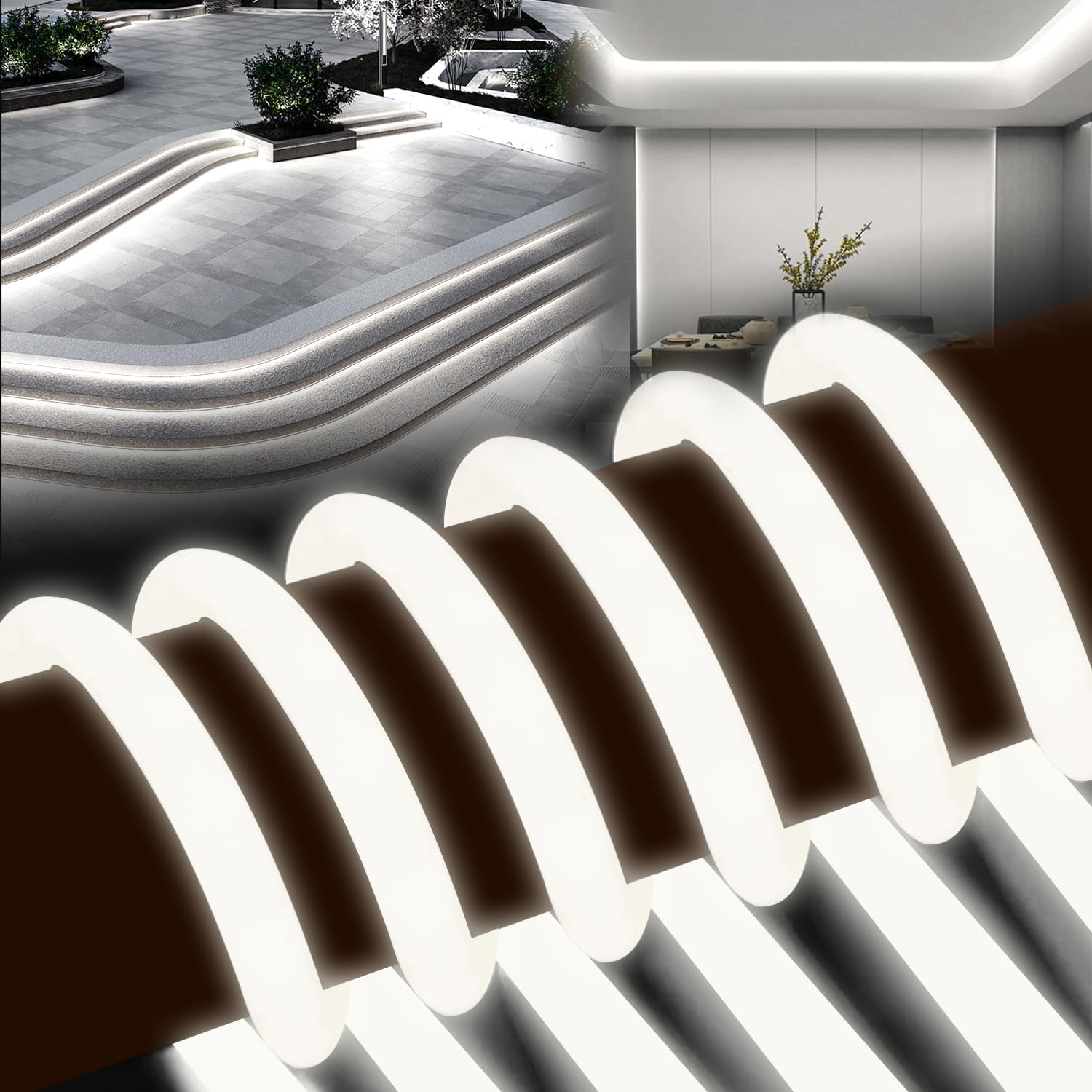 Striscia LED Neon 5 Metri 220V Esterno Bianco