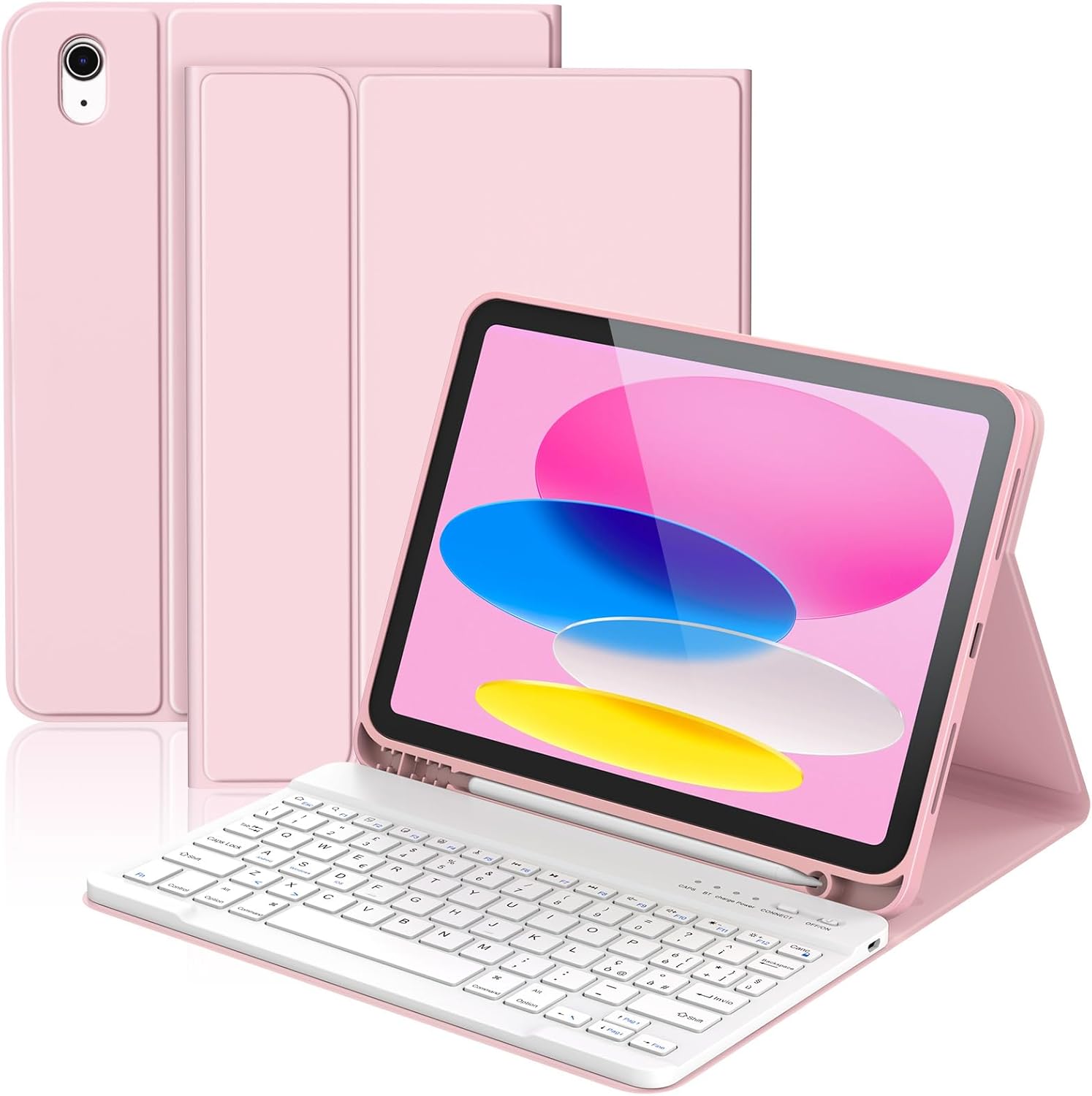 Kbcase Custodia Tastiera per iPad 11/10 Gen, Rosa - immagine 1