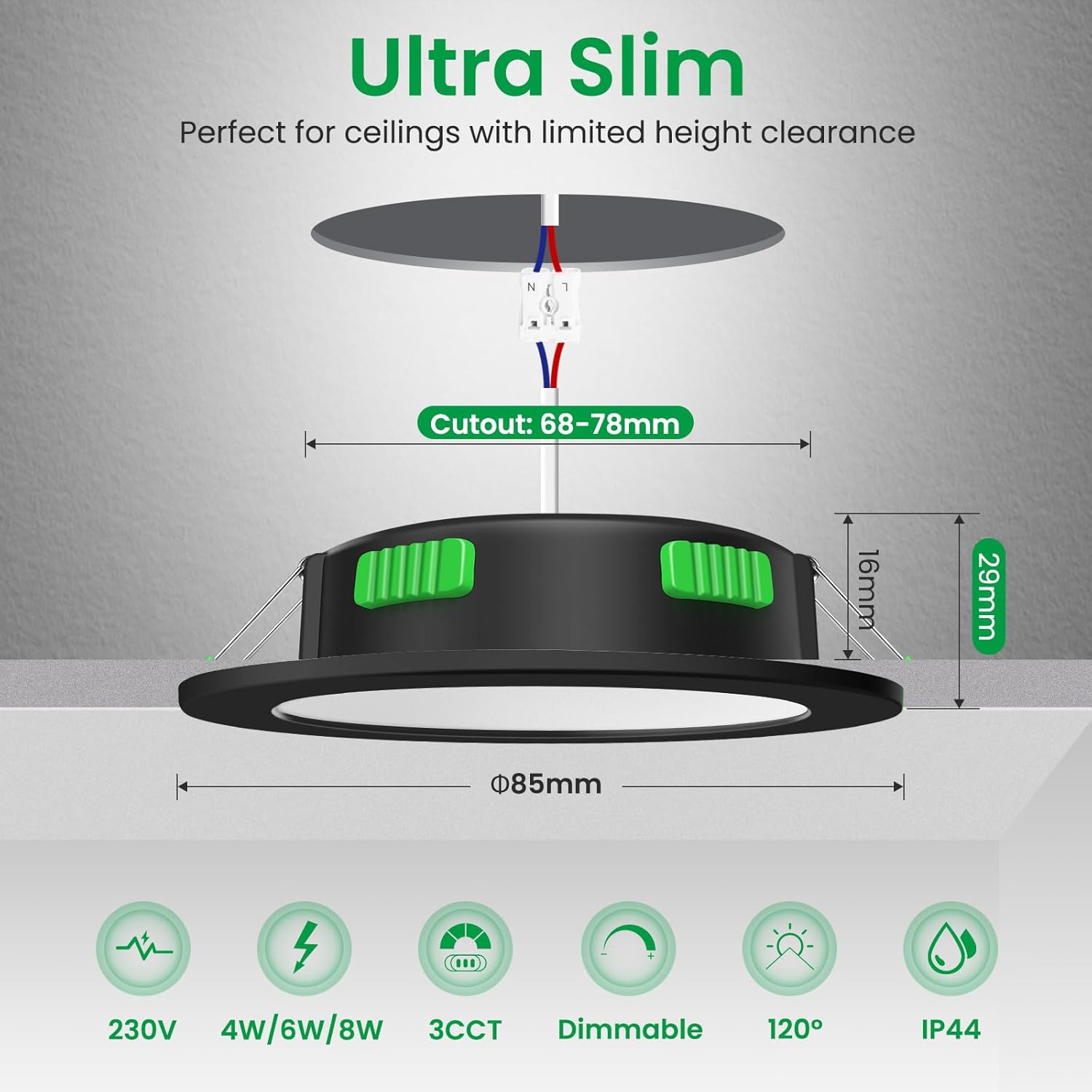 Alusso Lighting - Faretto LED Incasso Dimmerabile IP44 (10 pz) - immagine 2