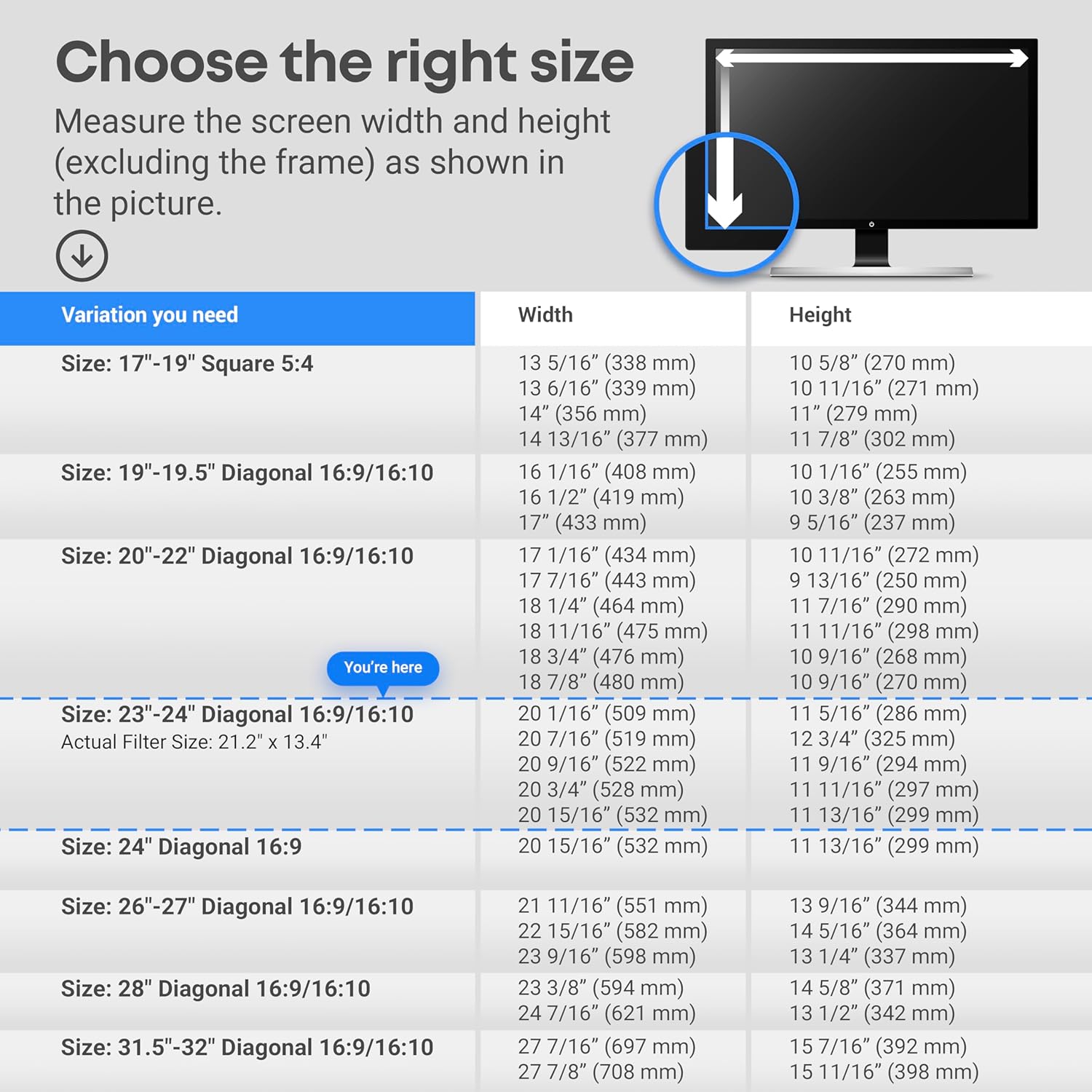 Vintez Blue Light Blocking Screen Protector 23-24 pollici - immagine 6