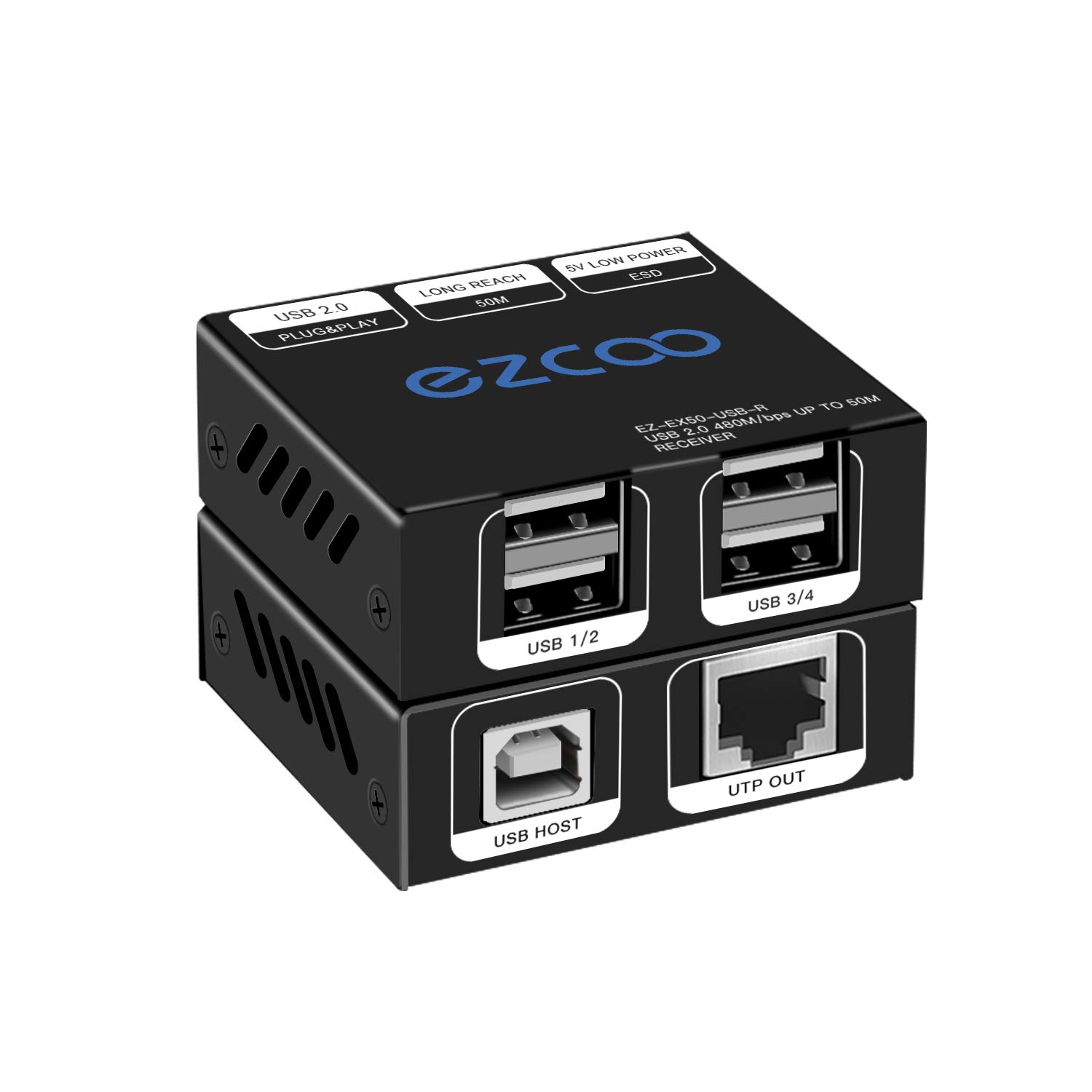 USB Extender 165ft 4-Port USB 2.0 HUB