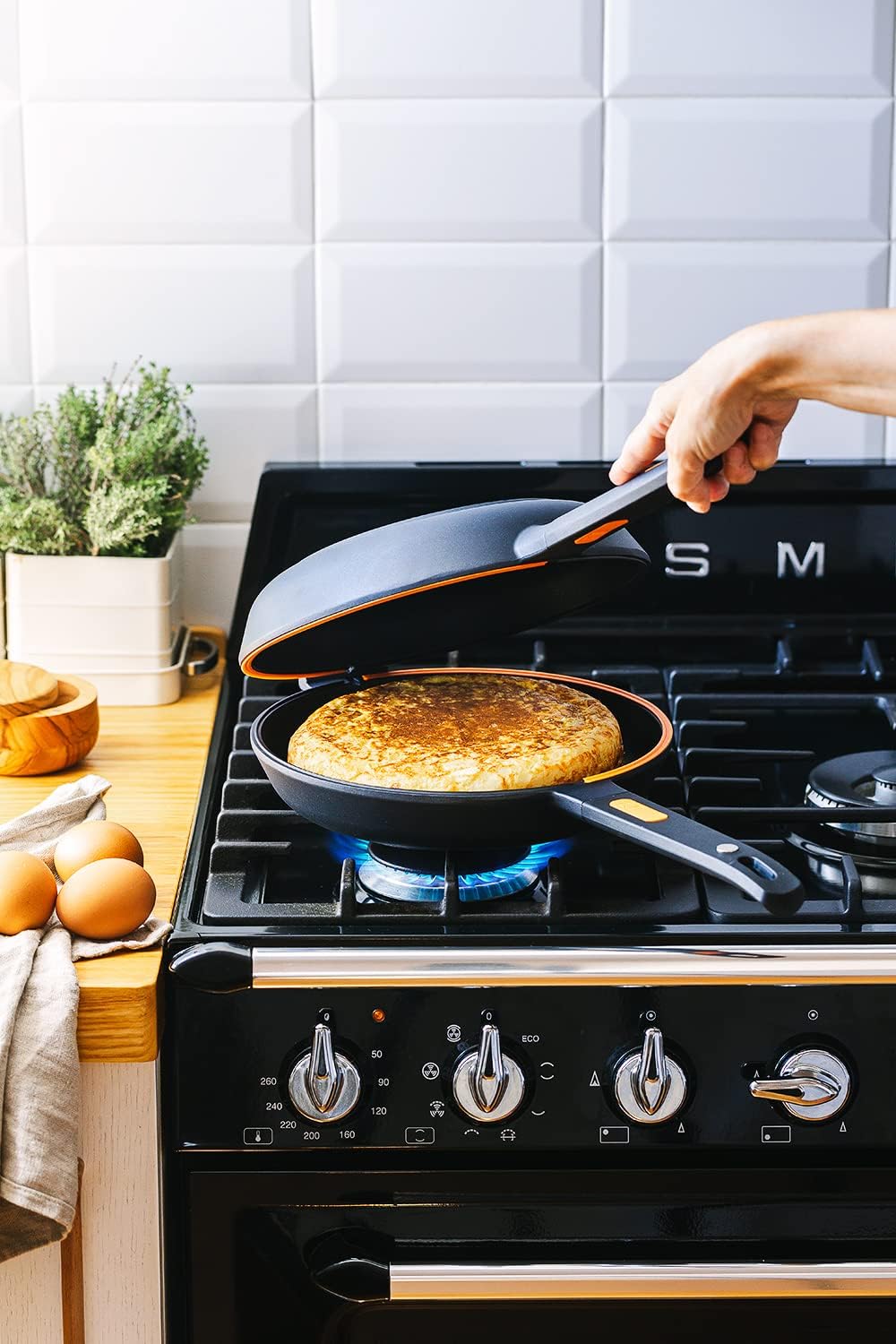 Bra Efficient Duo Padella Doppia 20 cm, Nera/Arancione - immagine 8