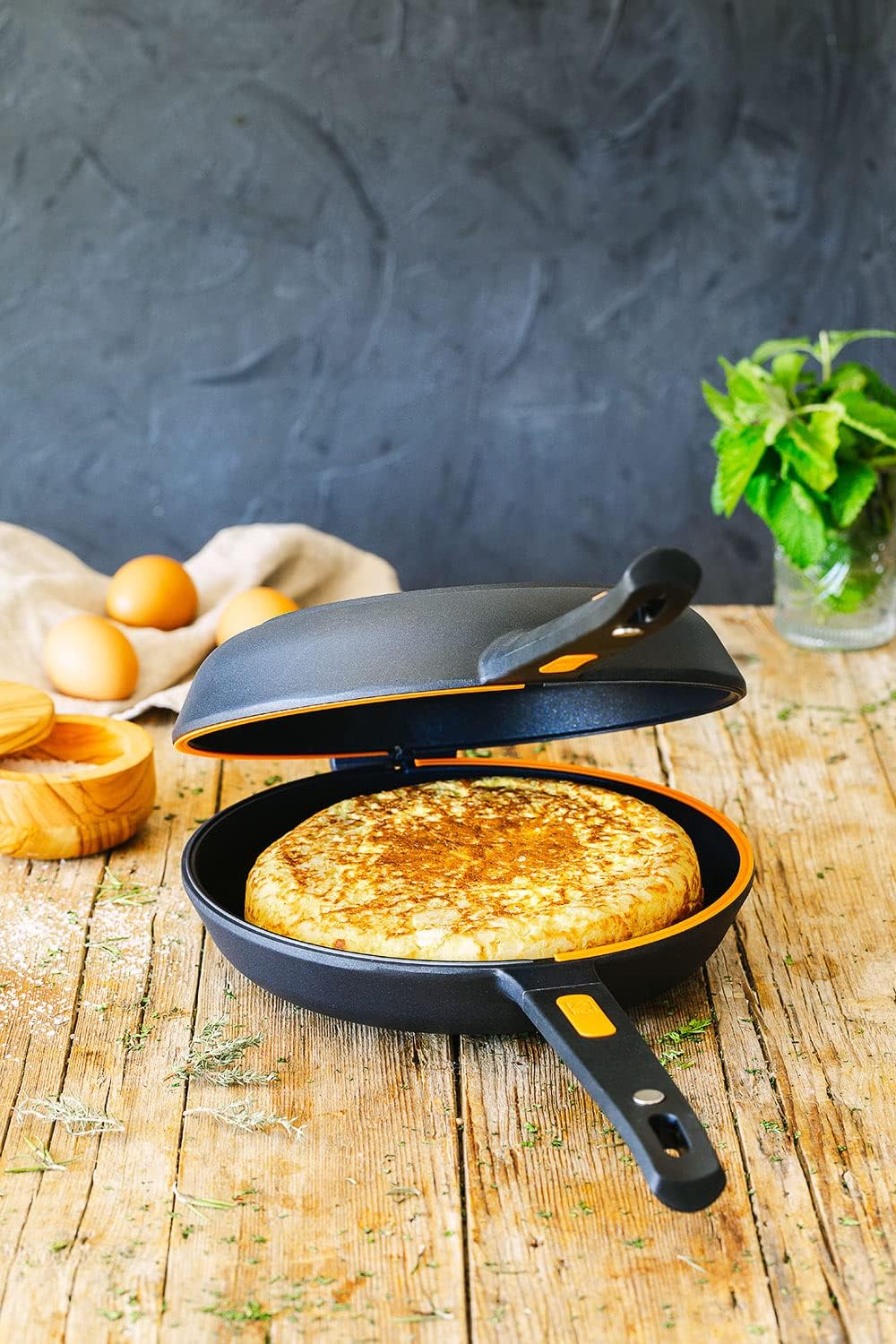 Bra Efficient Duo Padella Doppia 20 cm, Nera/Arancione - immagine 9