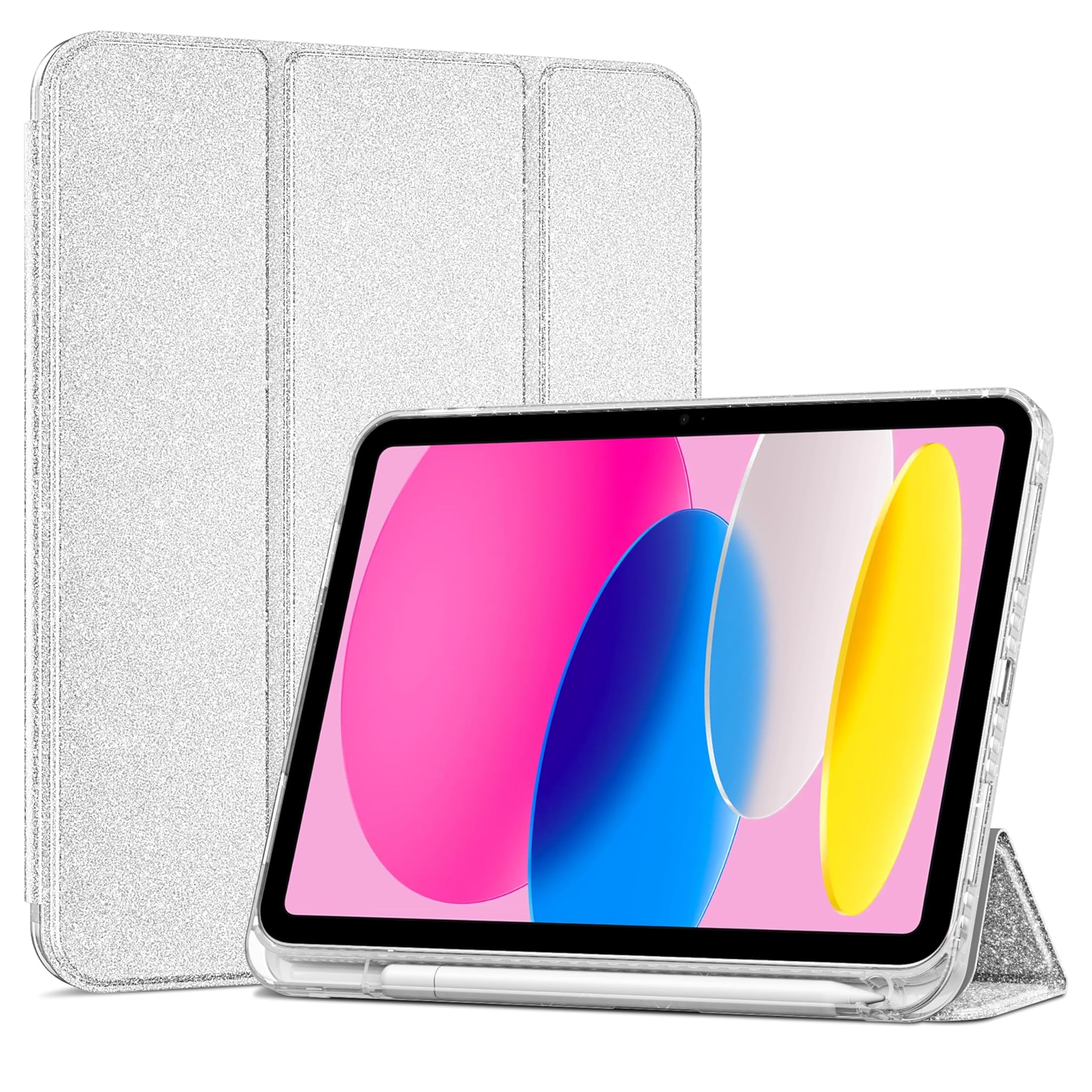 Procase Cover iPad 11 Gen 2025 / iPad 10 Gen 2022, Glitter Argento