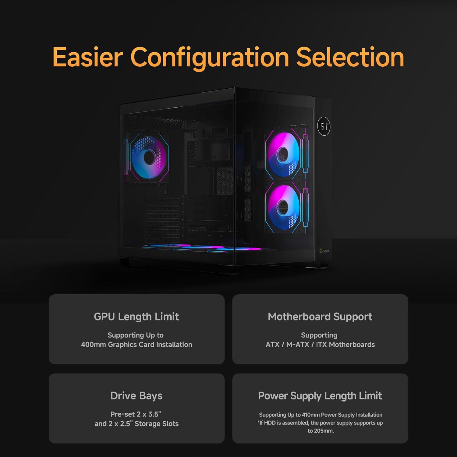 Iota C70 Mid-Tower Computer Case con 6 Ventole ARGB - immagine 6