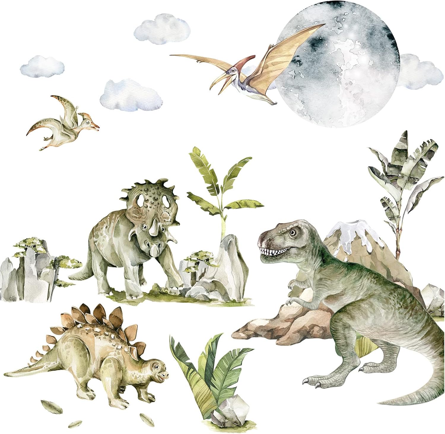 Grandora DL819-5 - Adesivo da parete con dinosauro, per cameretta dei bambini