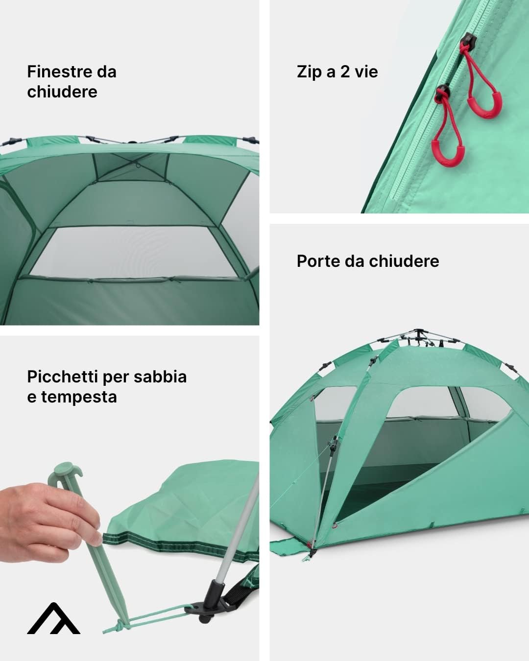 Qeedo Quick Palm Tenda da Spiaggia Montaggio Rapido - immagine 5
