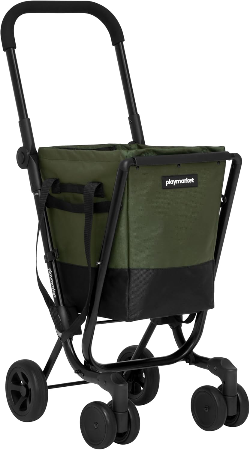 Playmarket Easy Go Carrello della spesa pieghevole con borsa rimovibile (Olive)