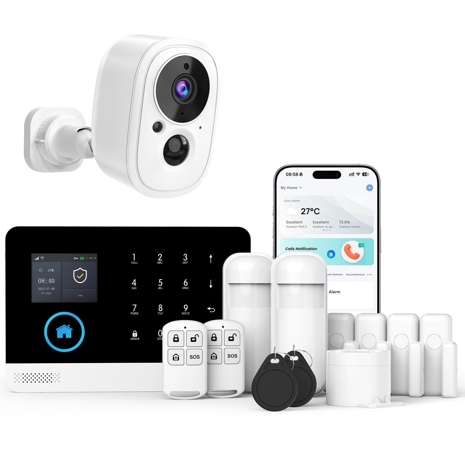 Sistema Allarme Casa Wireless 4G+WIFI con Telecamera Esterna