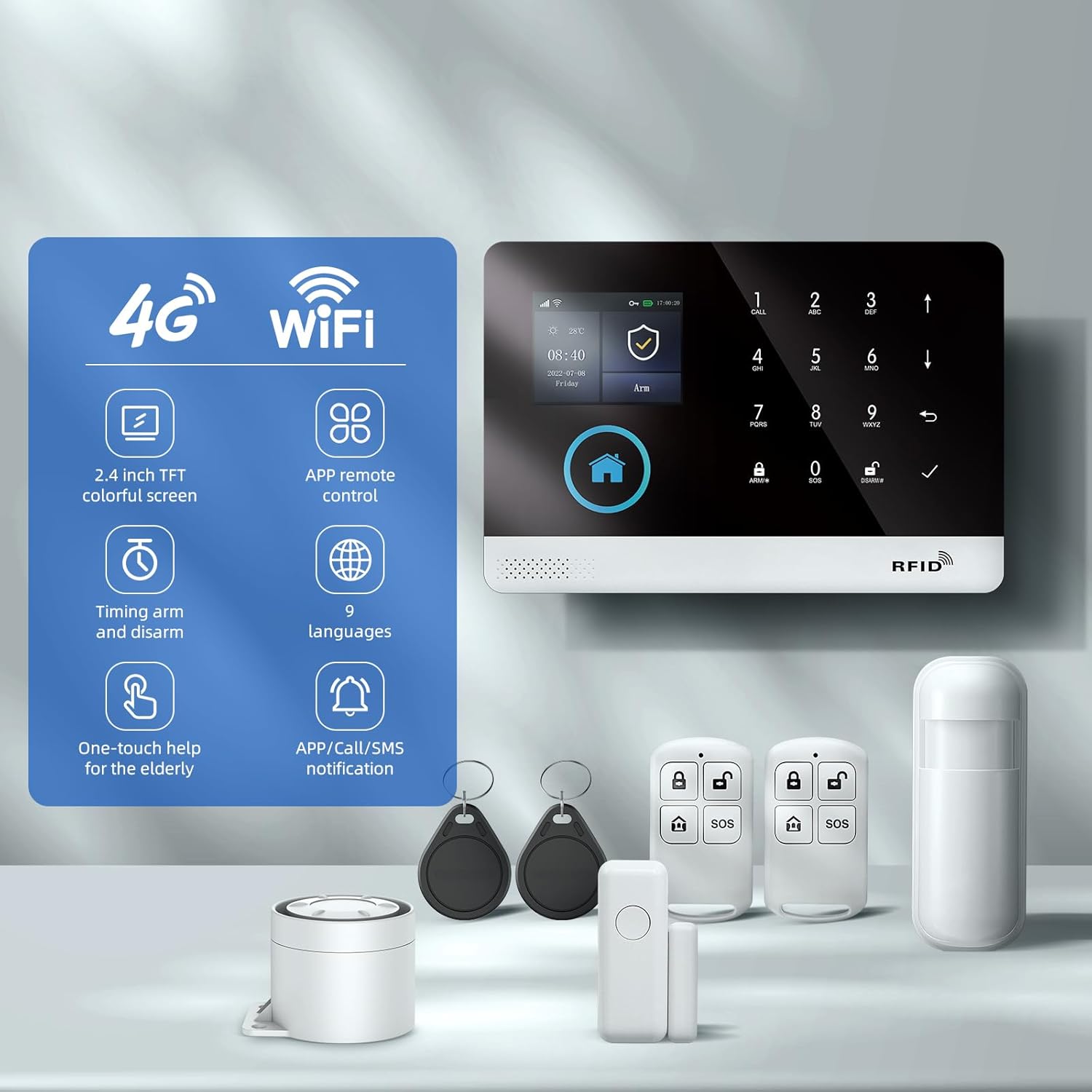 Sistema Allarme Casa Wireless 4G+WIFI con Telecamera Esterna - immagine 2