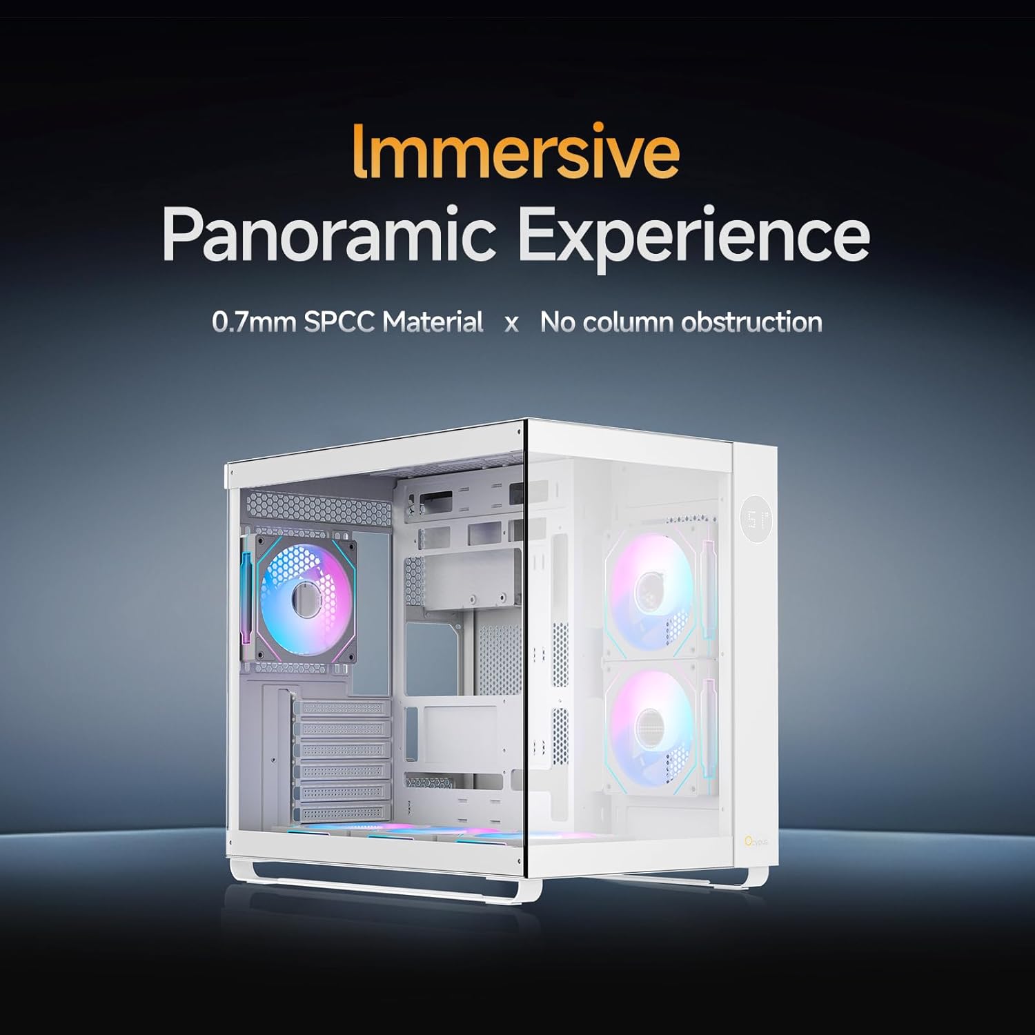 Iota C70 Mid-Tower PC Gaming Case con Display Digitale (WH) - immagine 2