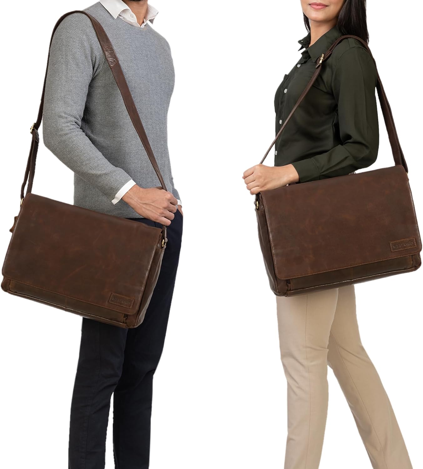 STILORD 'Rick' Borsa a tracolla Vintage in pelle - immagine 2