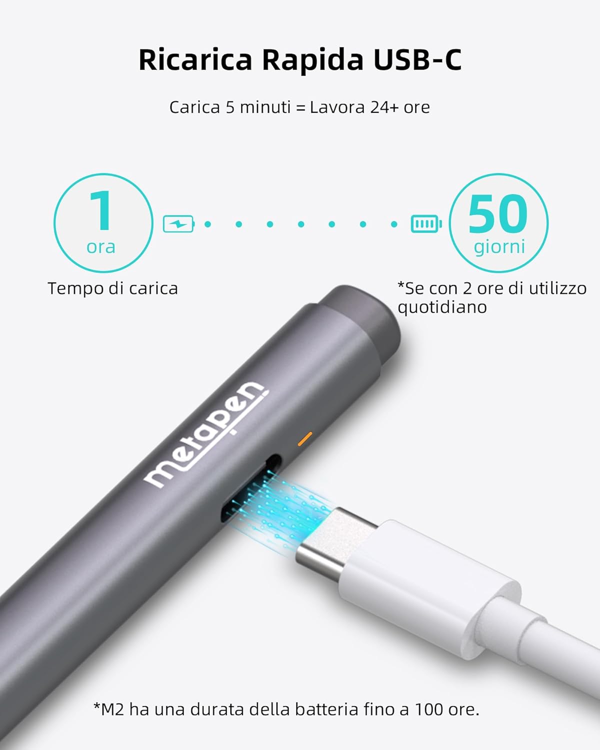 Metapen Penna M2 per Surface con Ricarica USB-C - immagine 5