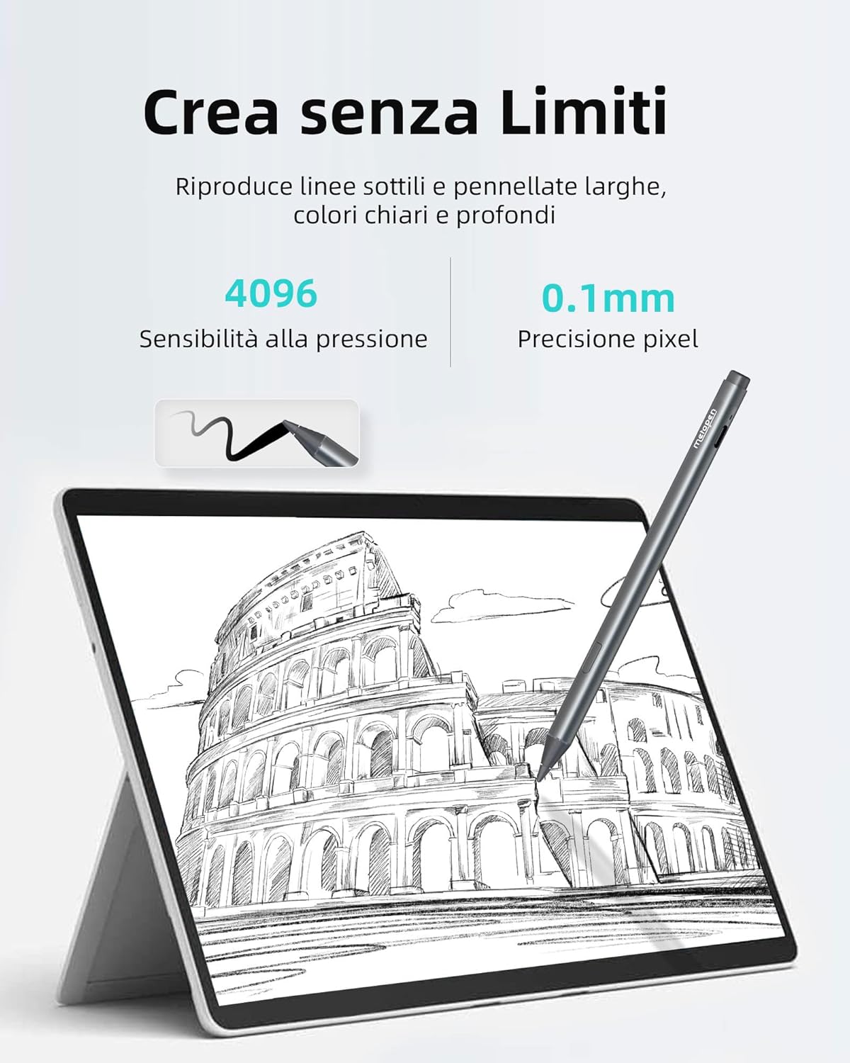 Metapen Penna M2 per Surface con Ricarica USB-C - immagine 6