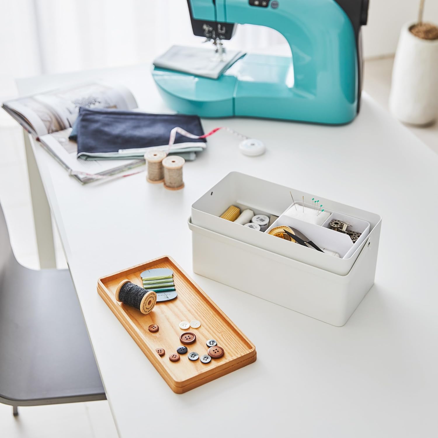 Yamazaki 5060 TOWER Sewing Box, white - immagine 6