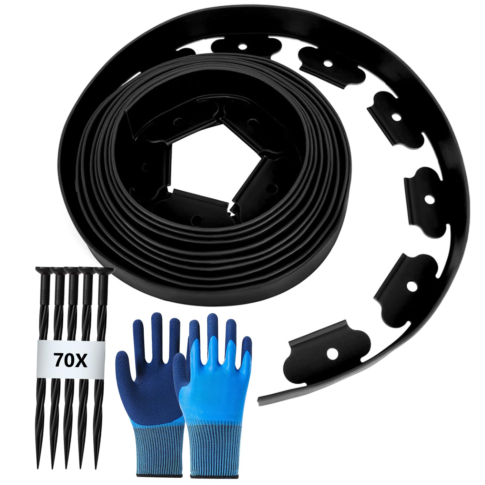 Bordura per Aiuola Flessibile 15m x 5cm, Nera