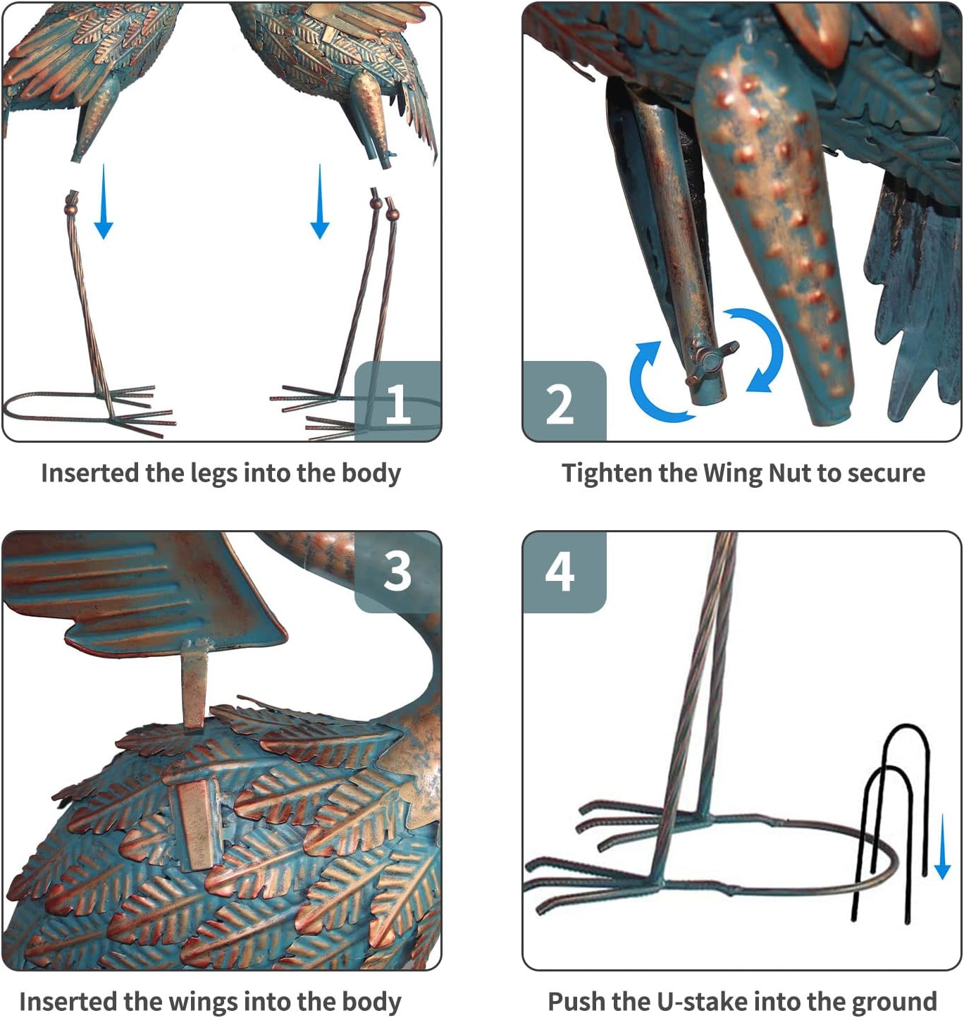 Oritty Statua da Giardino Gru in Metallo Set 2 - immagine 7