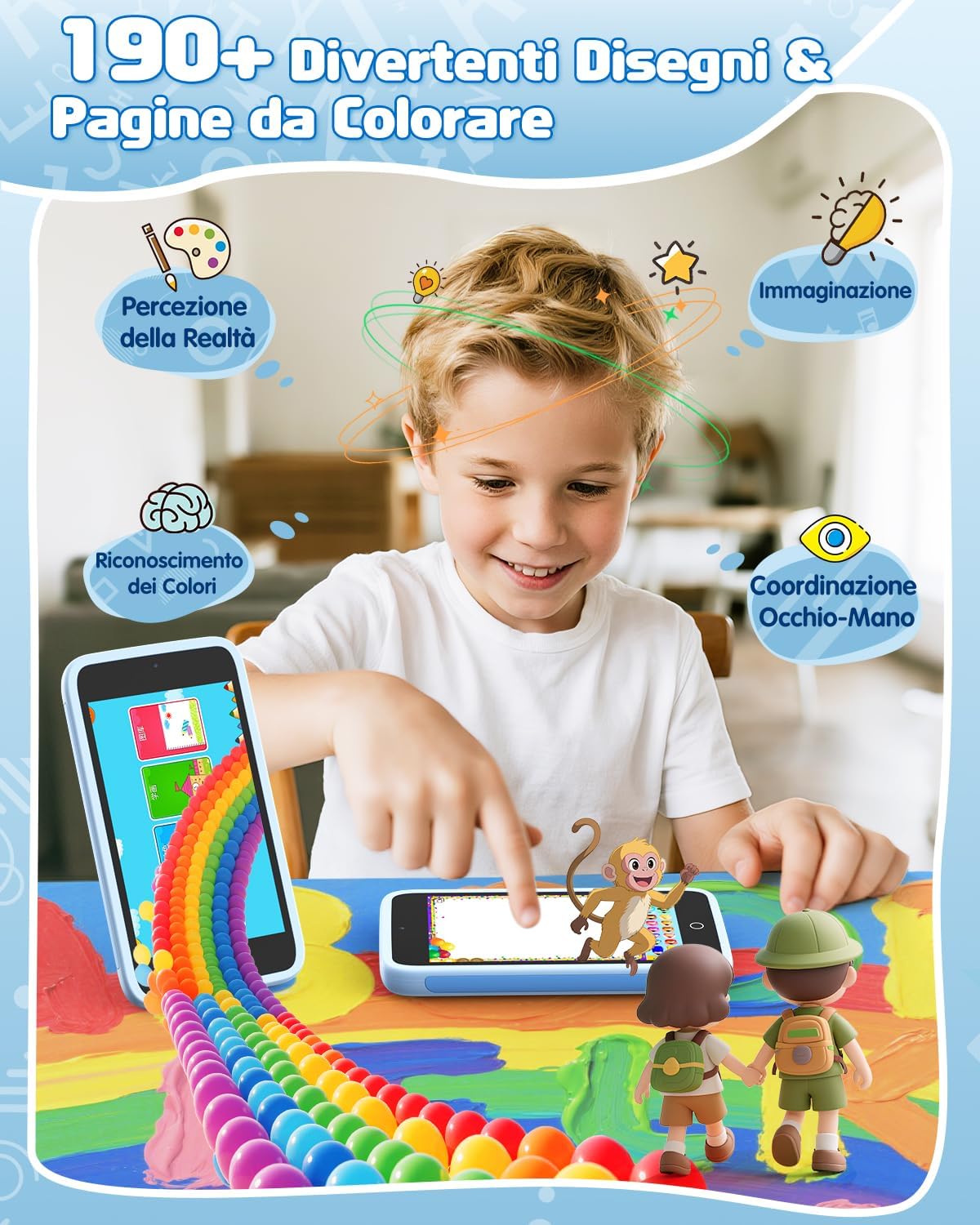 Telefono Giocattolo per Bambini 3.97" (Blu-E) - immagine 6