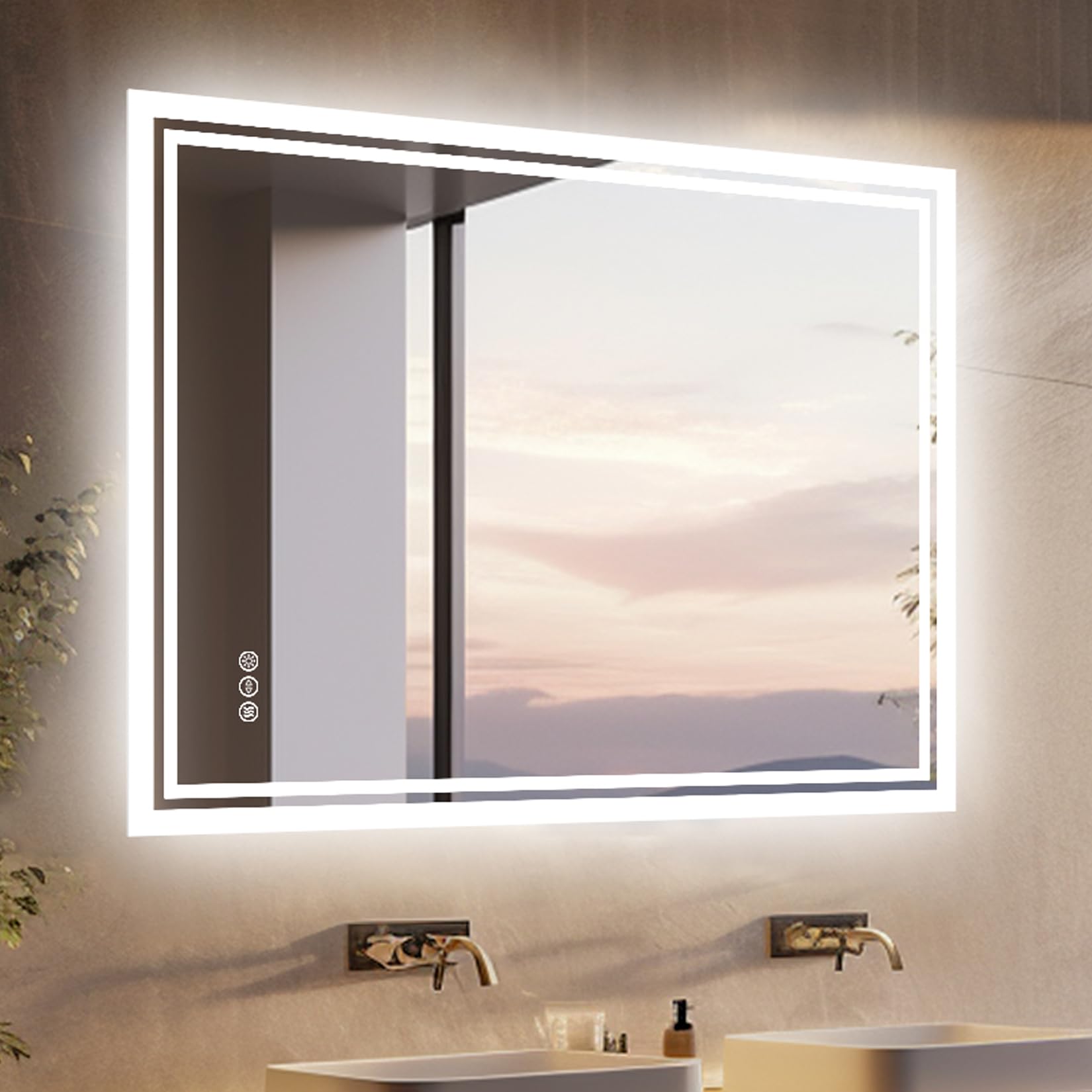 Luvodi Specchio Bagno Led 70x90cm Retroilluminato