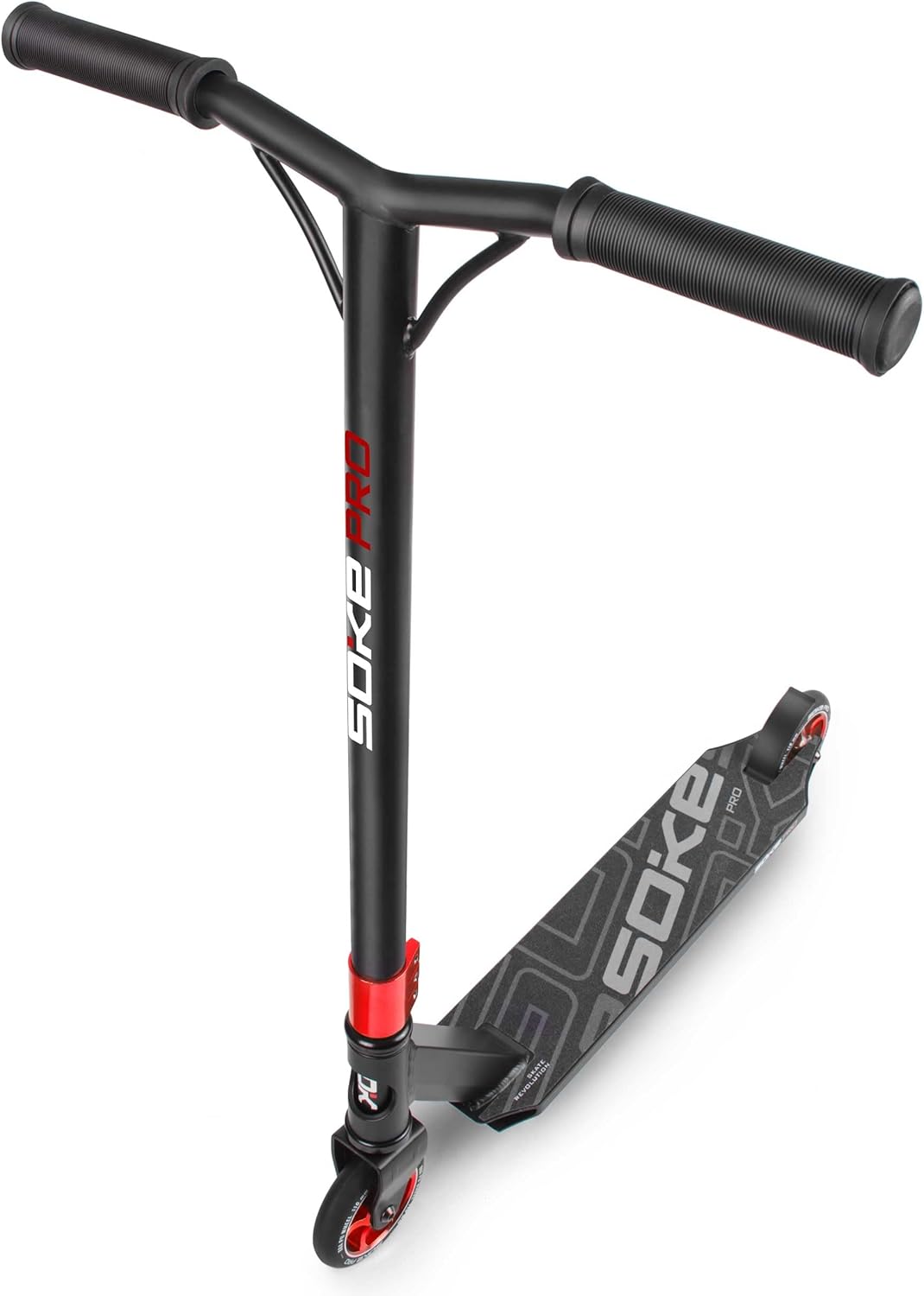 Soke Stunt Scooter PRO con Cuscinetti ABEC 9, Nero-Rosso - immagine 4