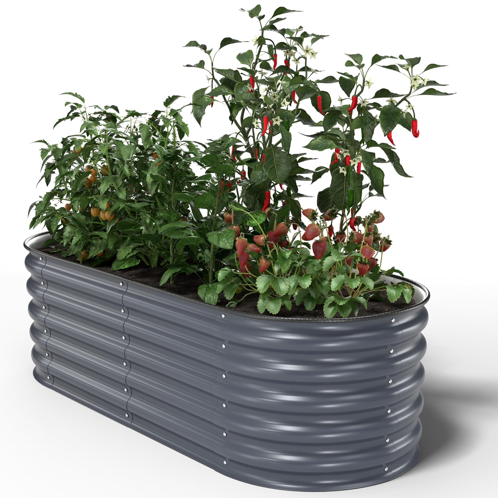 UNIGARDIA Aiuola rialzata 4 in 1 – 43 cm, in metallo (antracite, altezza 43 cm)