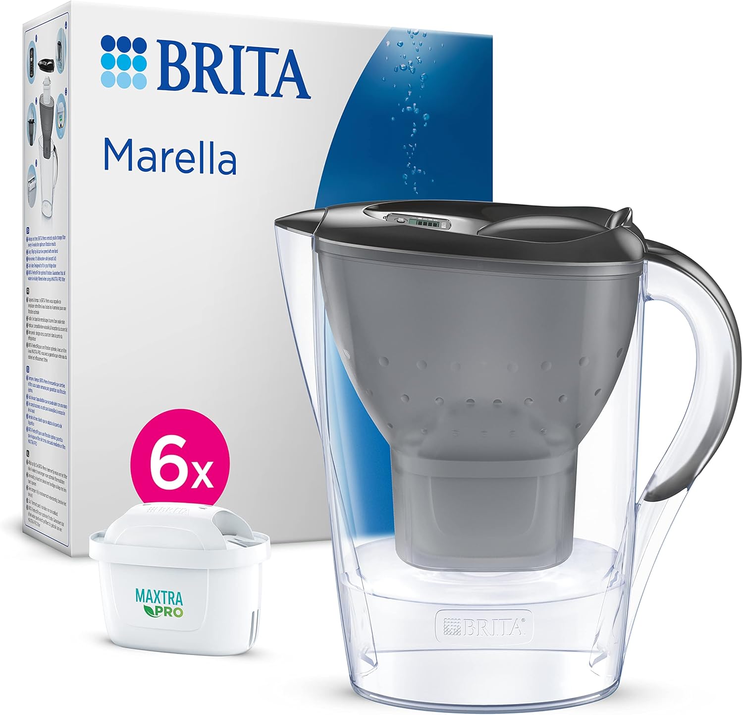 Brita Caraffa Filtrante Marella Grafite 2.4L