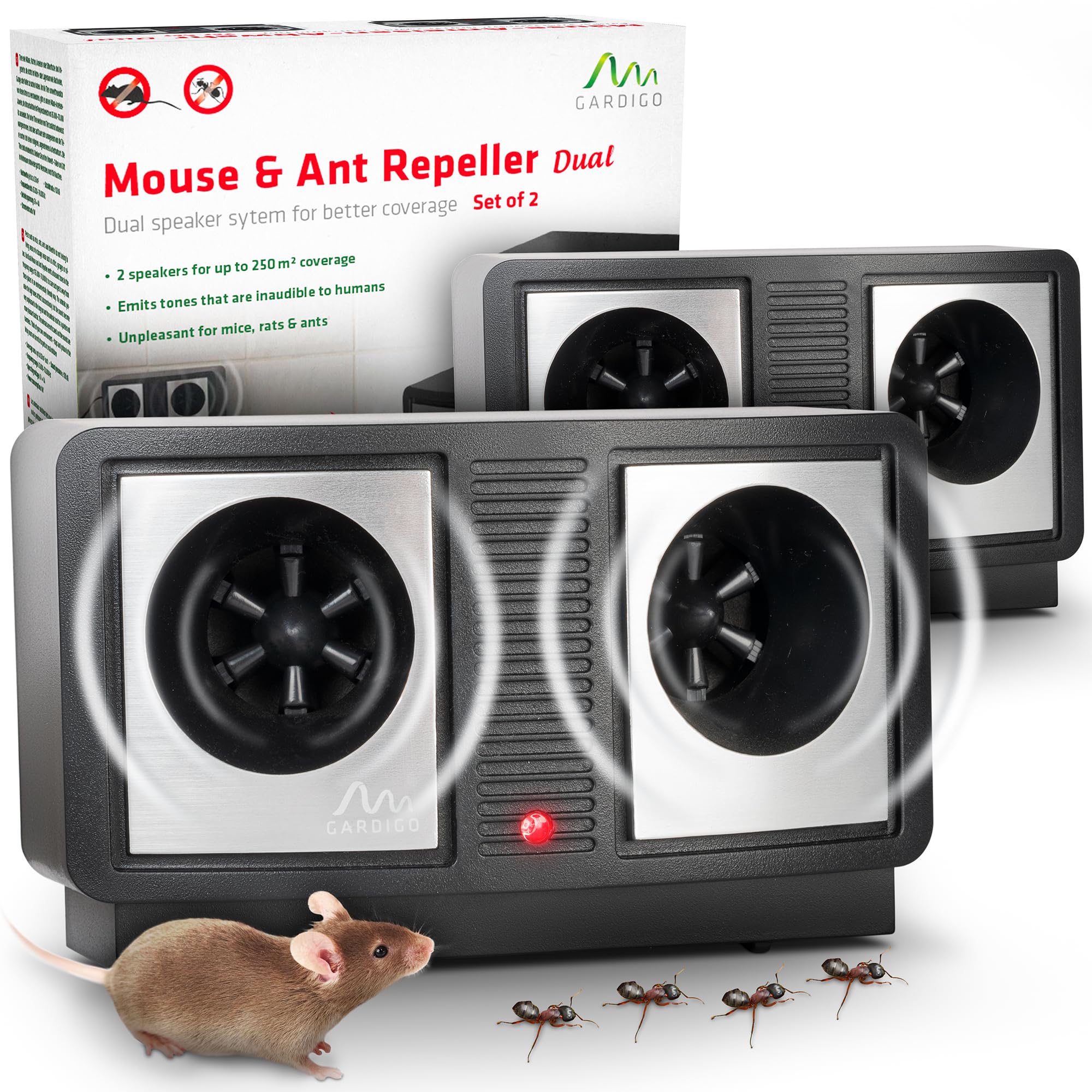 Gardigo® Repellente Ultrasuoni per Topi 2 Pz.