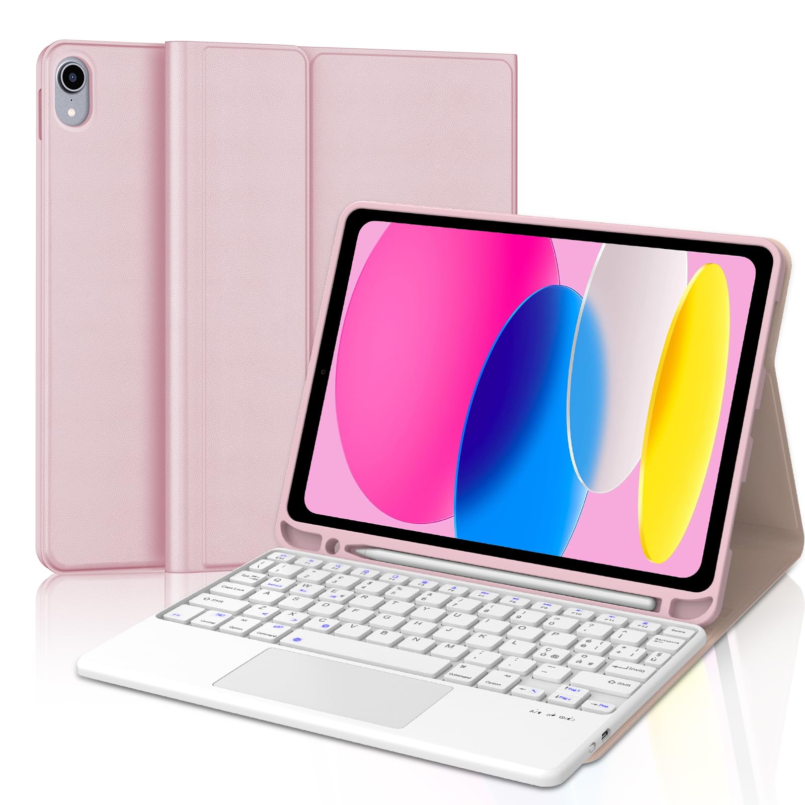 Iveoppe Tastiera per iPad 10 Gen 10.9" 2022, Rosa