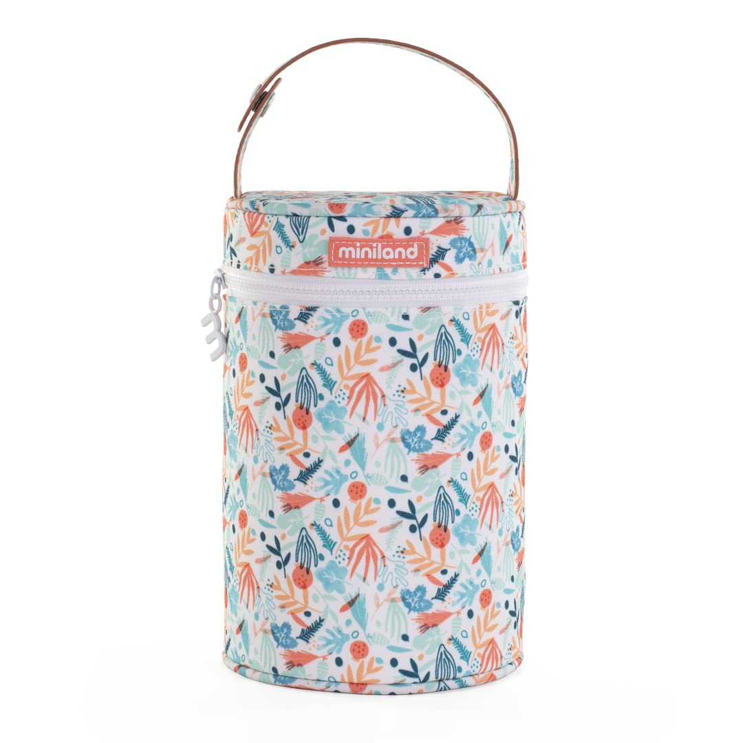 Miniland - Borsa Isotermica per Termos e Biberon da 700 ml per Bambini, Borsa da Trasporto con Manico, Ideale per Termos di Alimenti Solidi (Mediterranean)