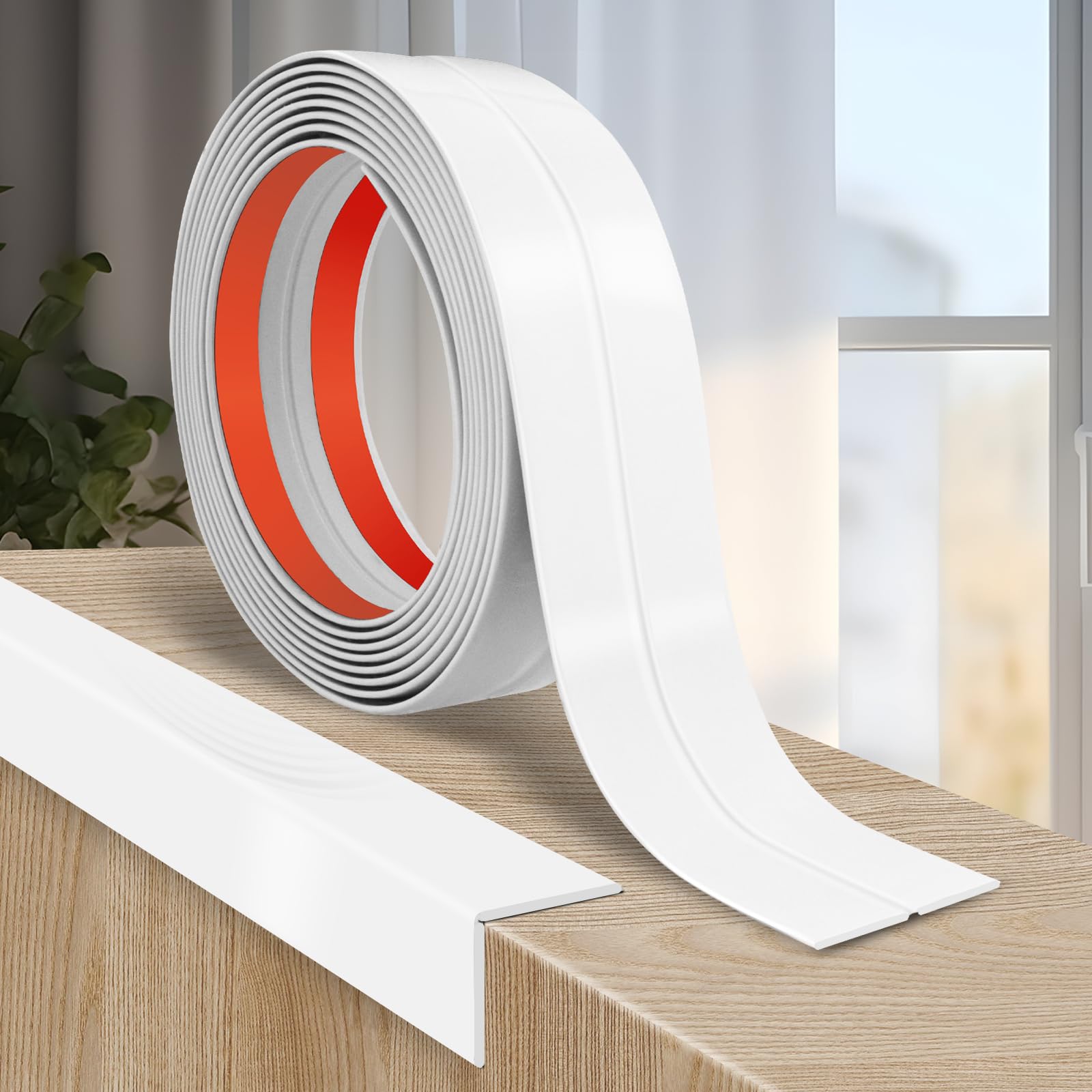 Modanature Flessibili Adesive per Pareti PVC (6cm×12m, Bianco)