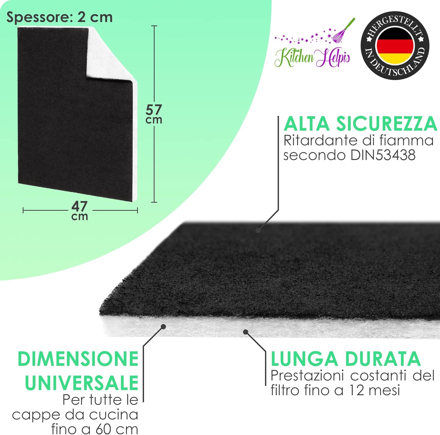 Filtro Cappa Carboni Attivi 57x47 cm - immagine 2